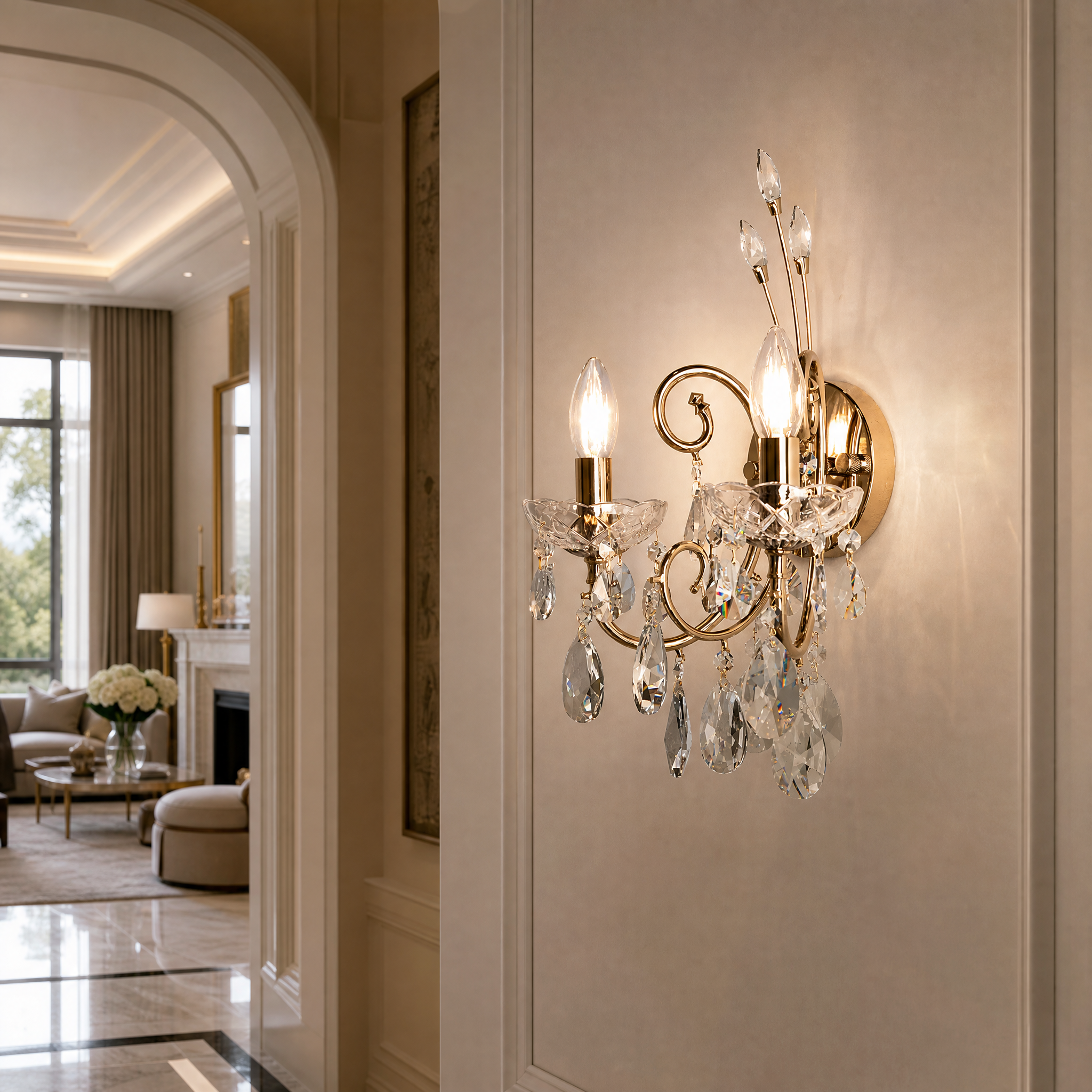 Casablanca with Swarovski Crystal Luxury Wall Light luxury residential lifestyle image by VORELLI