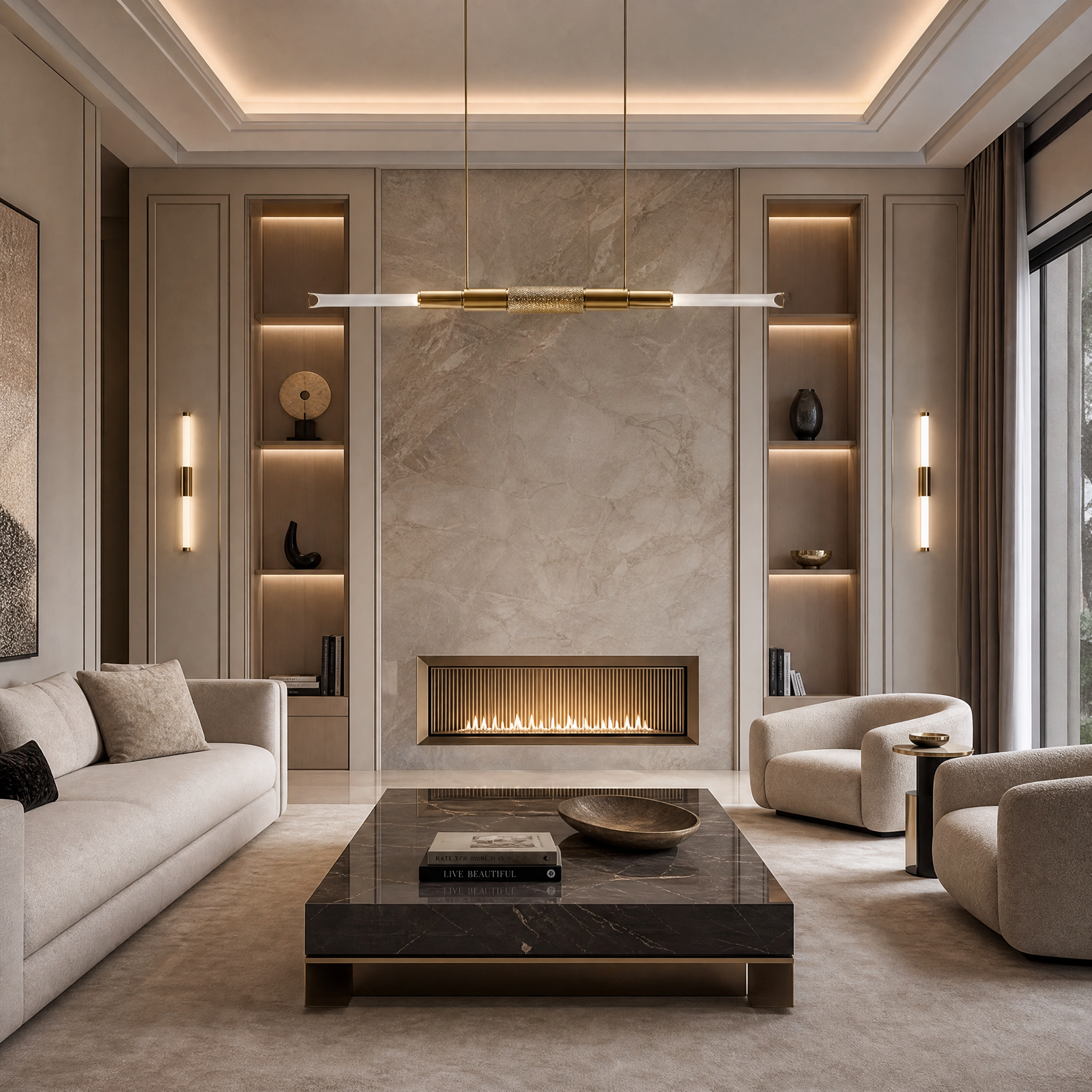 Metier Luxury Rectangular Chandelier luxury residential lifestyle image by VORELLI