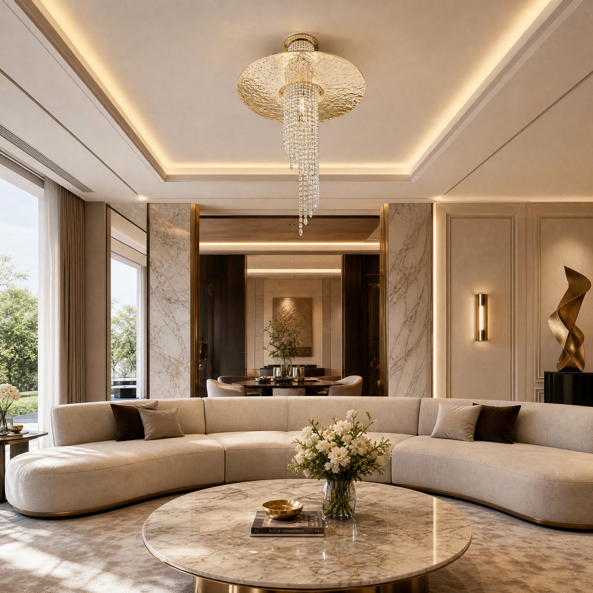Ravel Luxury Circular Chandelier luxury residential lifestyle image by VORELLI