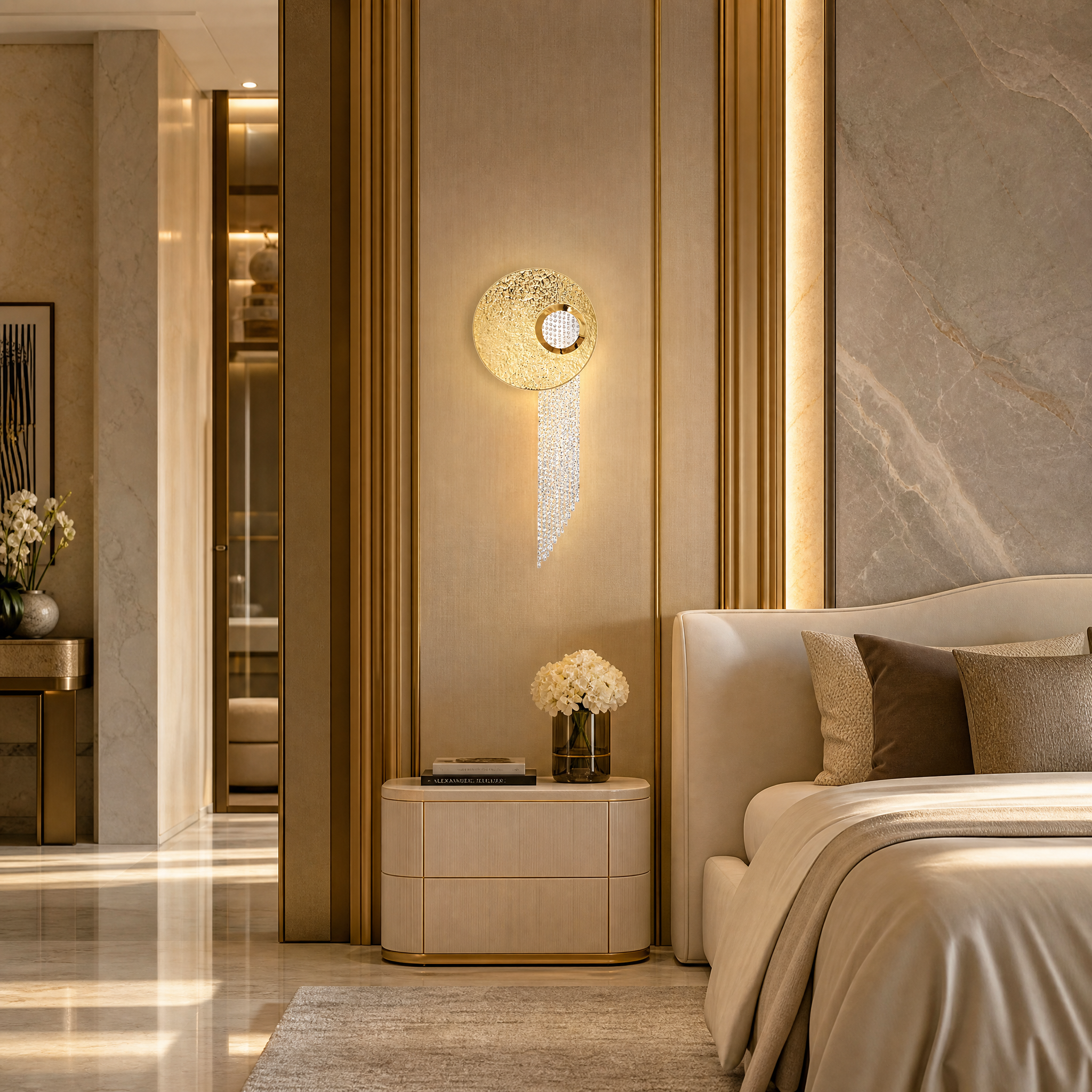 Ravel Crystal Luxury Wall Light luxury residential lifestyle image by VORELLI