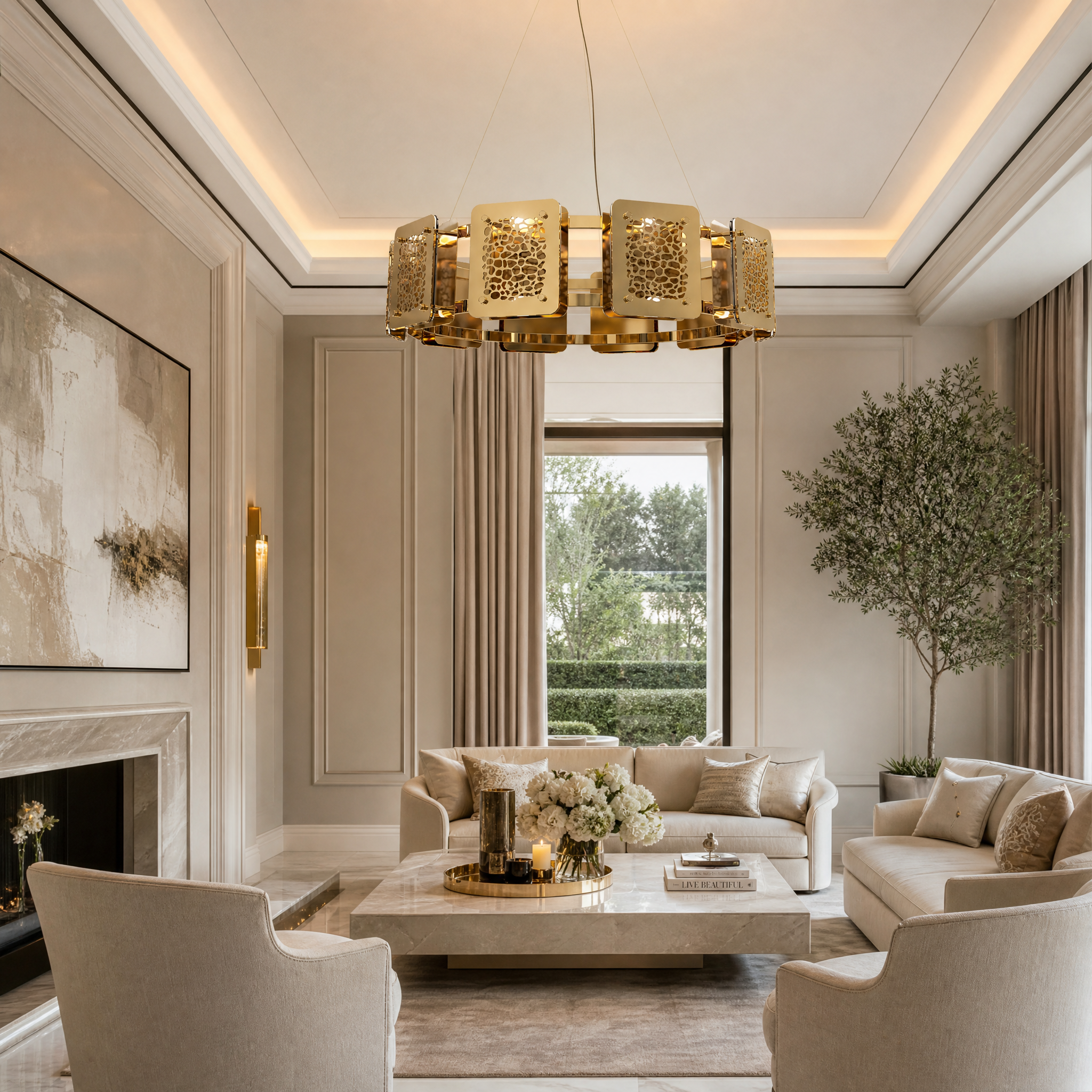 Safari Round Luxury Chandelier luxury residential lifestyle image by VORELLI