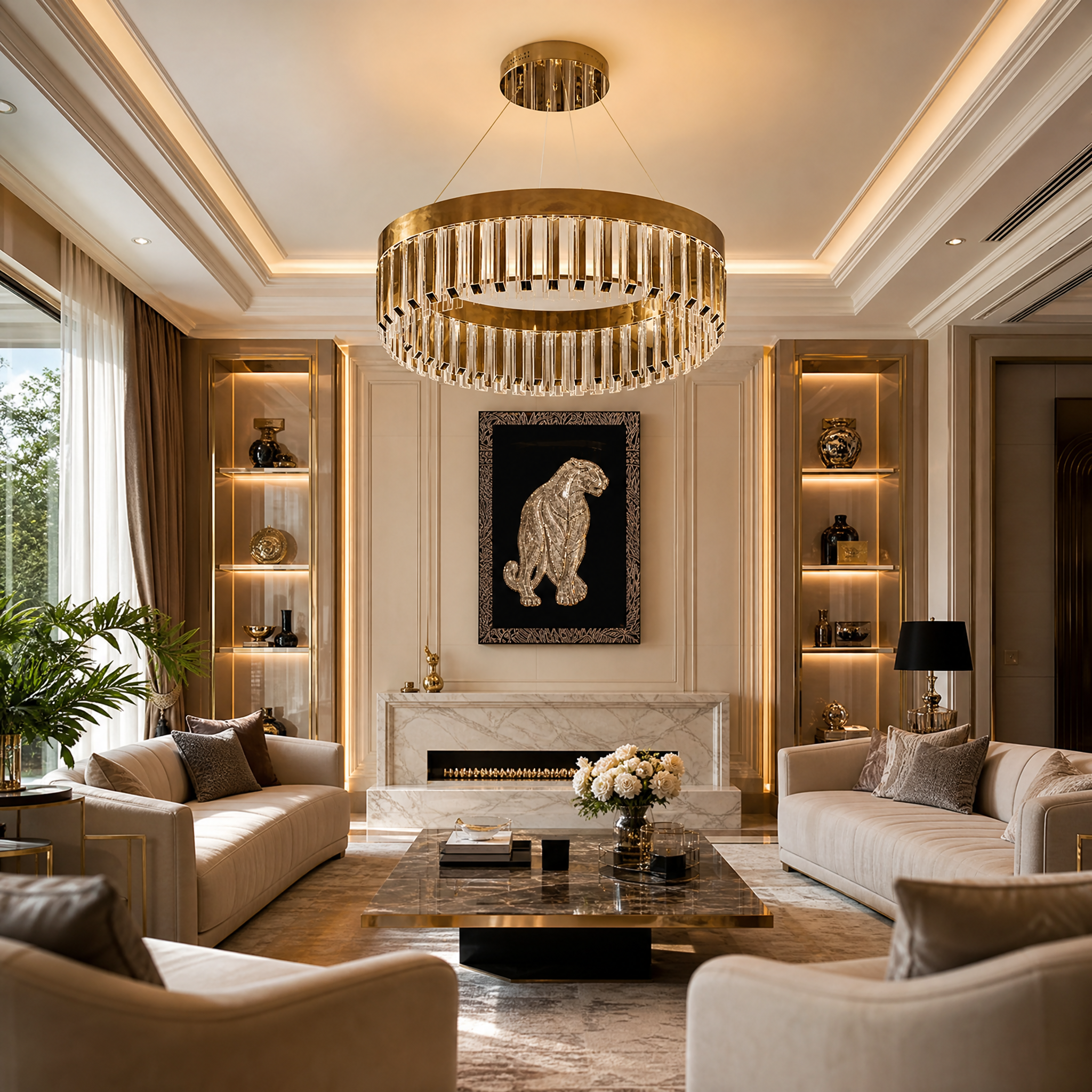 Skylar Luxury Circular Chandelier luxury residential lifestyle image by VORELLI