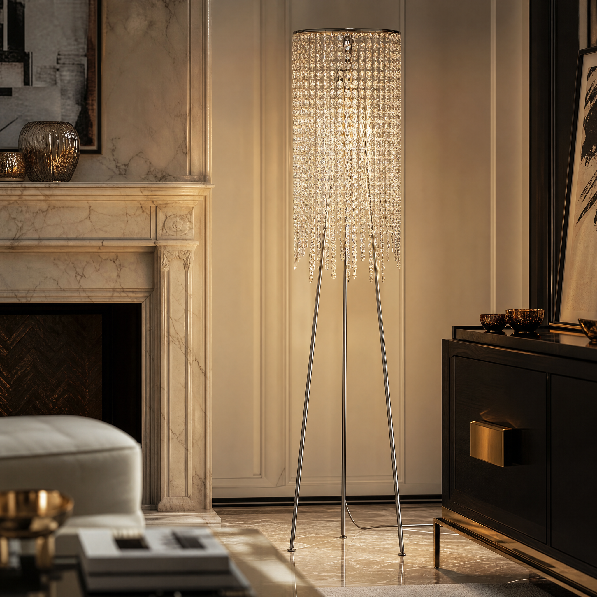 Varsovia Luxury Floor Lamp close-up craftsmanship detail image by VORELLI