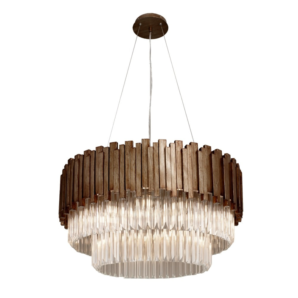 Malvera Antique Gold Three-Tier Chandelier by VORELLI, product hero image for luxury residential and hospitality projects