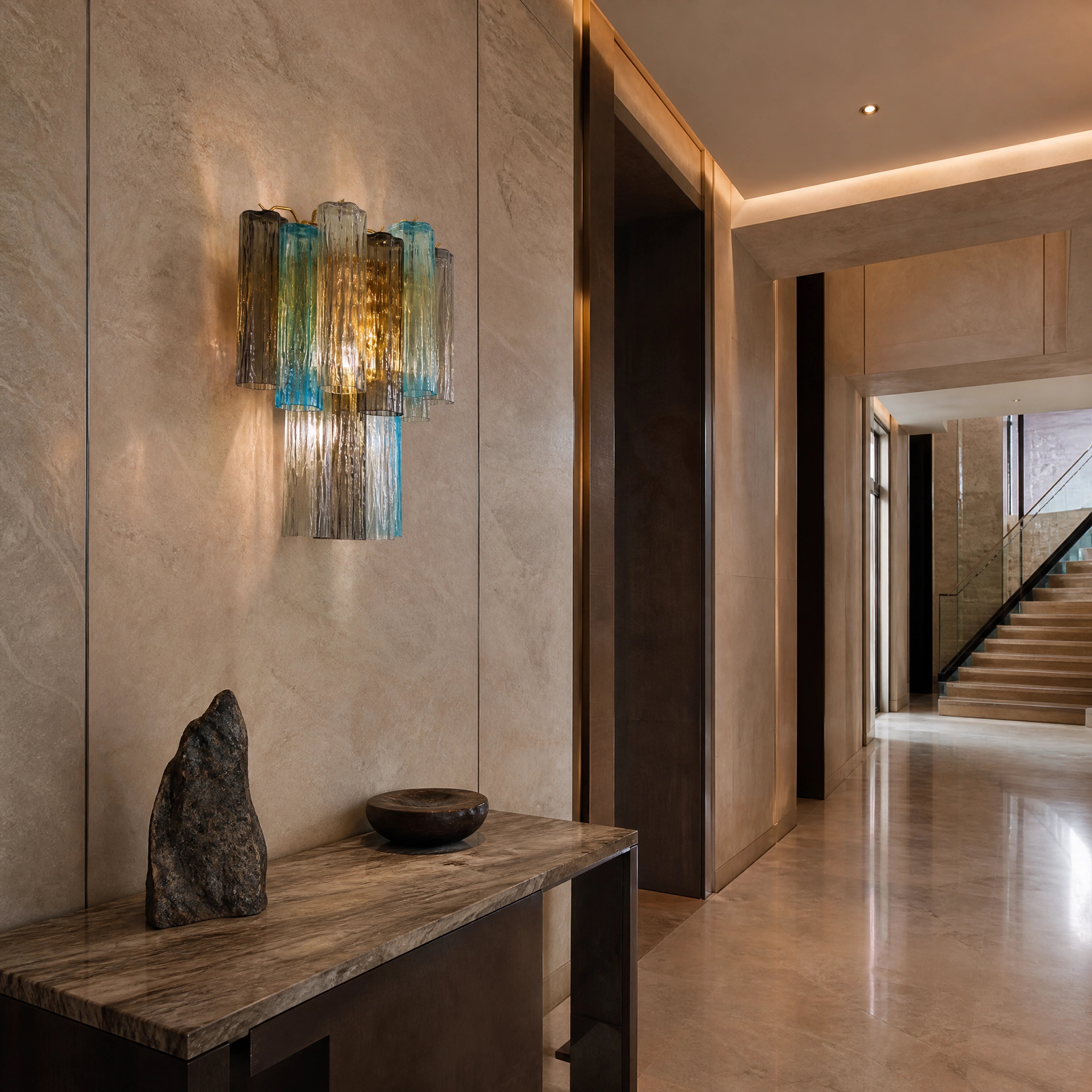 Marcella Tronchi Murano Glass Wall Light UHNW private residence luxury lifestyle image by VORELLI