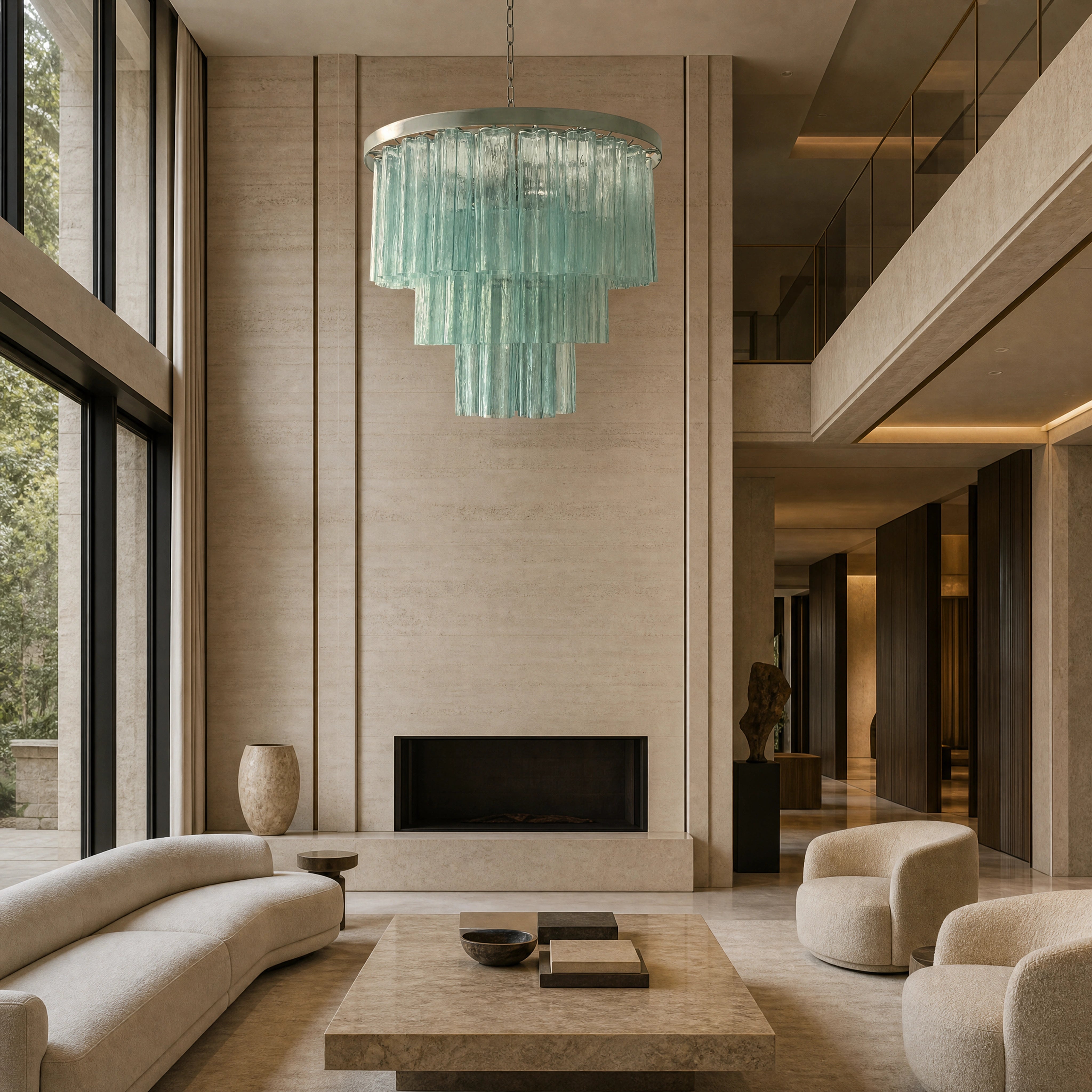 Marina Tronchi Murano Glass Circular Chandelier UHNW private residence luxury lifestyle image by VORELLI