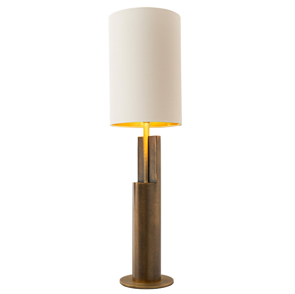 VORELLI® Marvello brass table lamp with opal shade