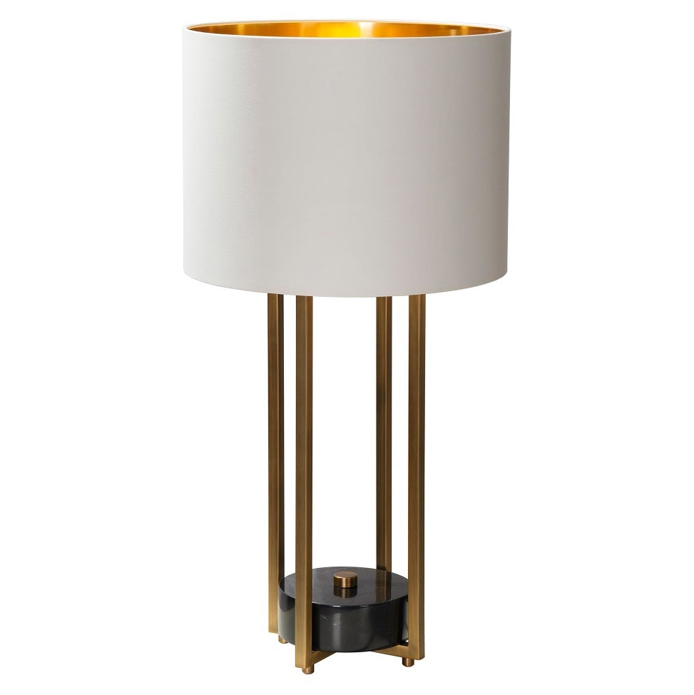 VORELLI® Marzello brass cage table lamp with marble core