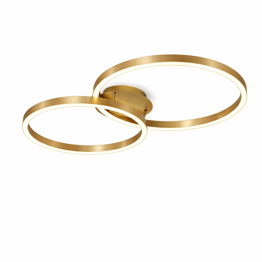 VORELLI Maumelle minimalist LED ring ceiling light radiating a warm, sophisticated glow in a high-end interior setting.