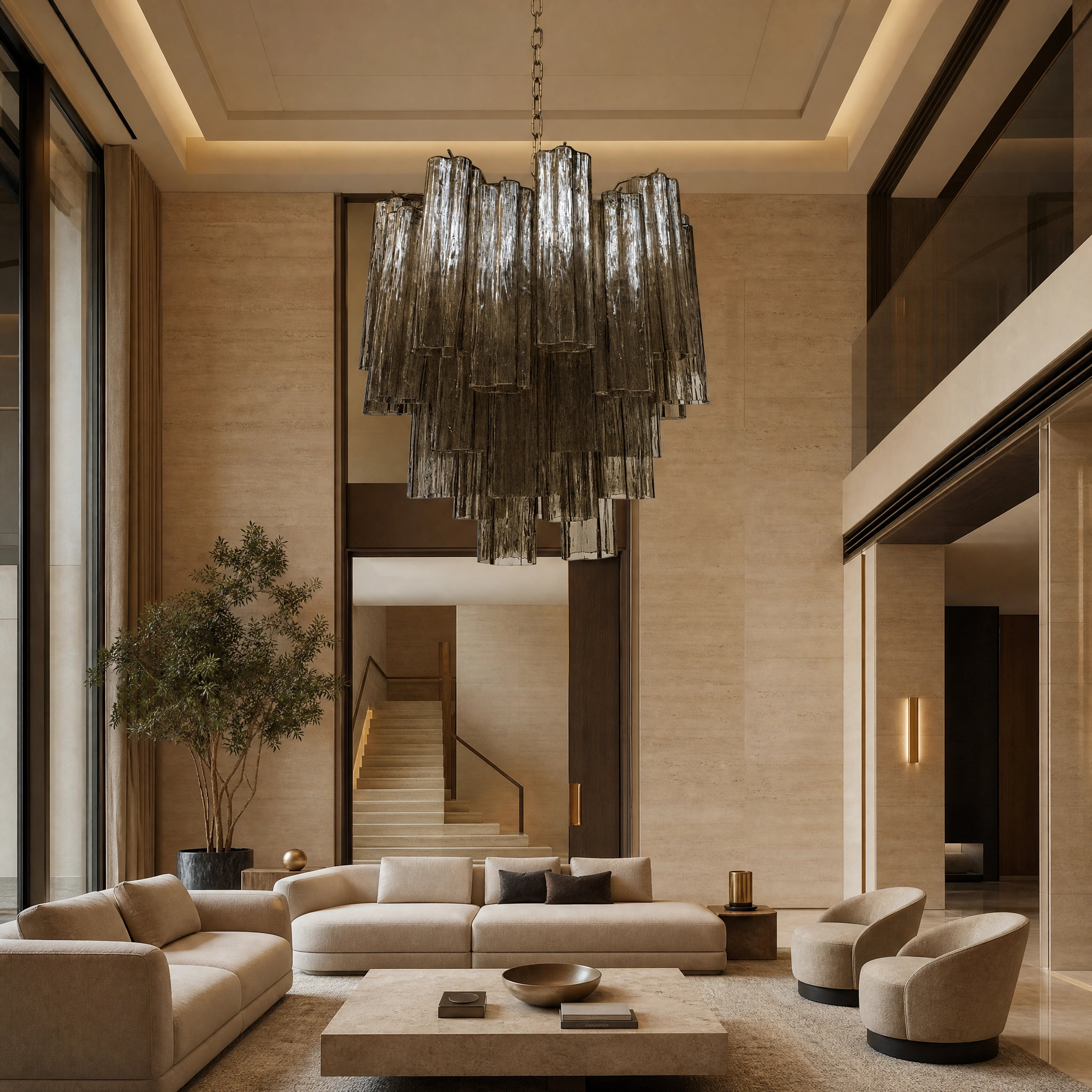 Melina Tronchi Murano Glass Circular Chandelier UHNW private residence luxury lifestyle image by VORELLI