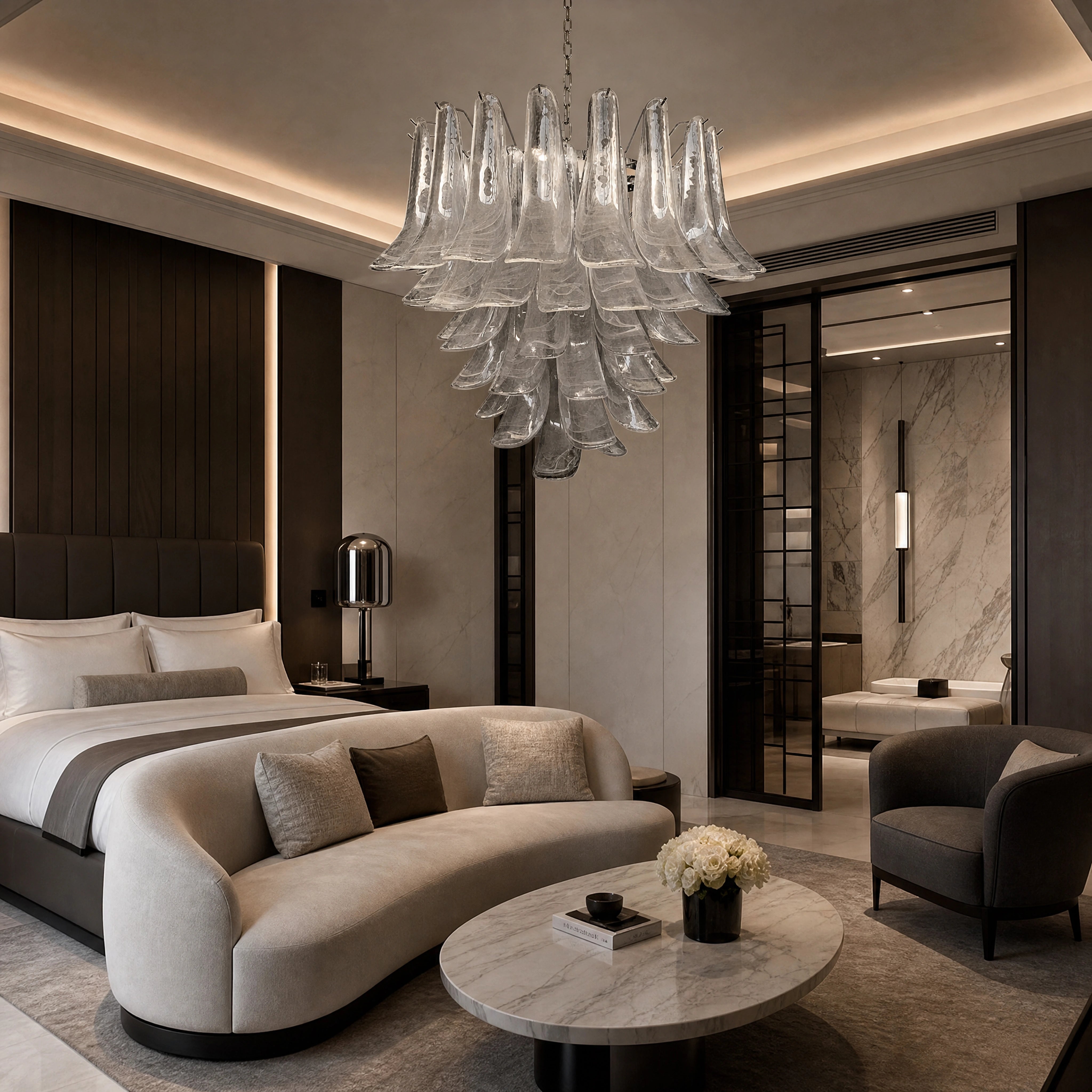 Gradara Selle Murano Glass Circular Chandelier luxury hospitality interior lifestyle image by VORELLI