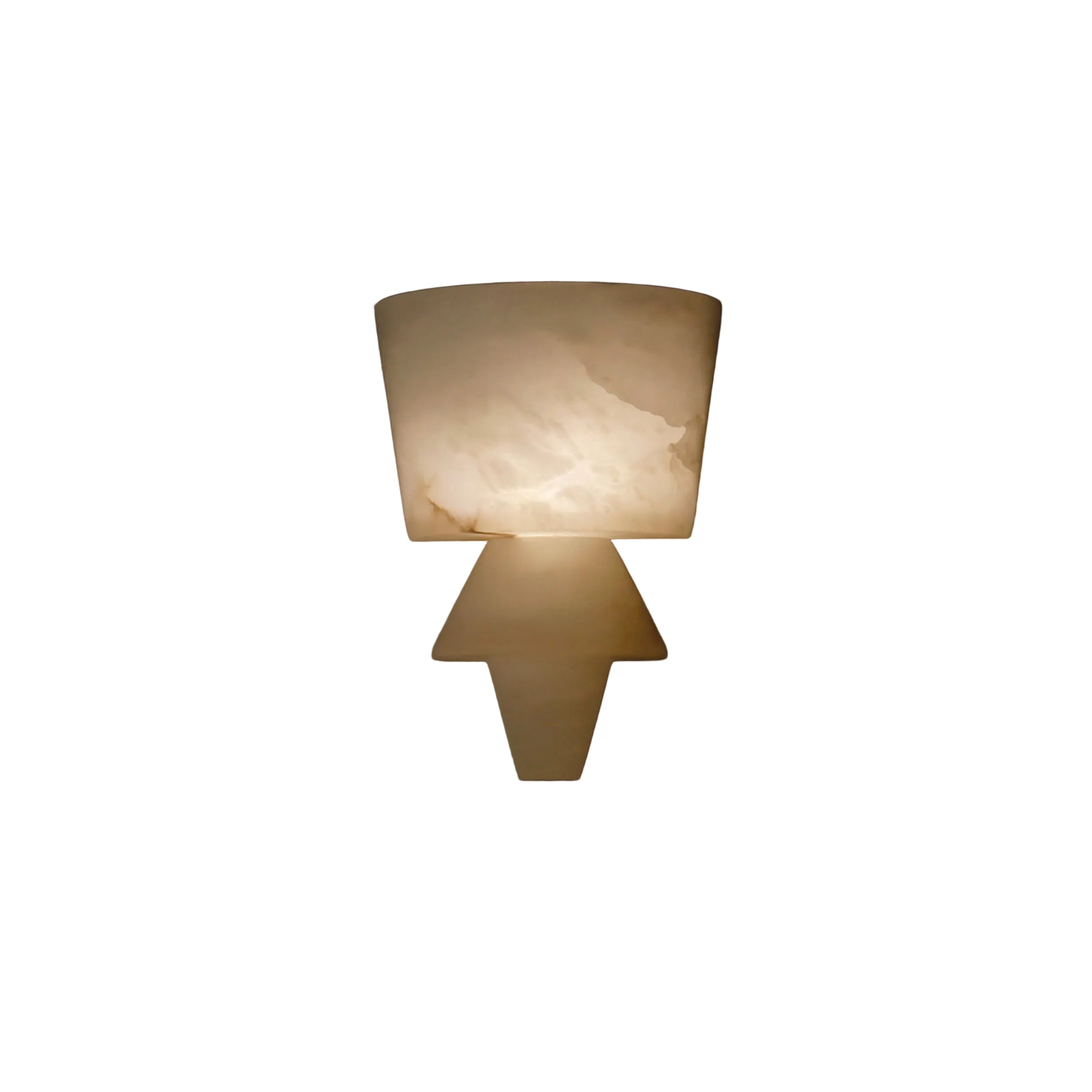 VORELLI® Napoli marble wall light featuring sculptural geometric stone form in wall mounted design on white background