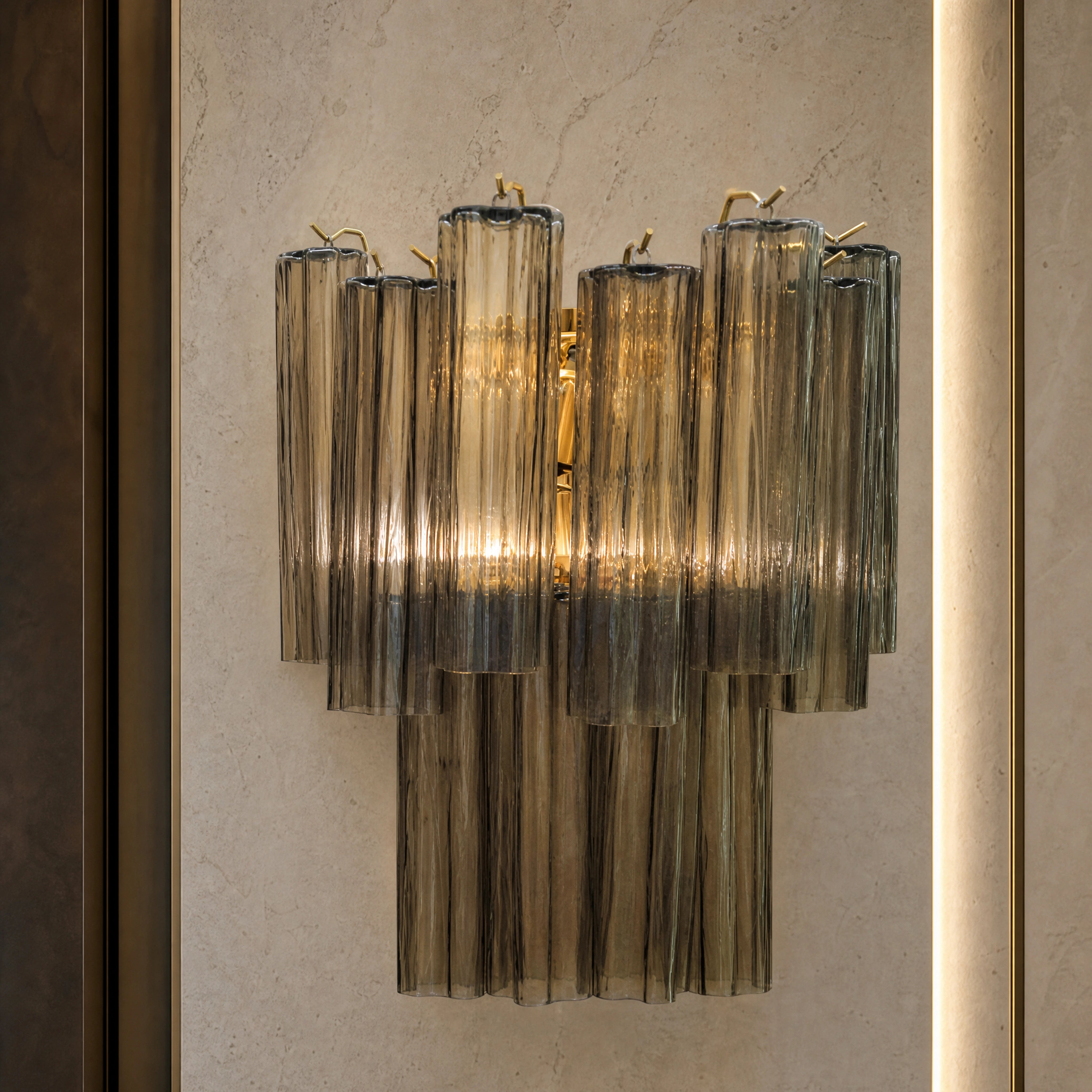 Natalia Tronchi Murano Glass Wall Light close-up luxury lifestyle hero image by VORELLI