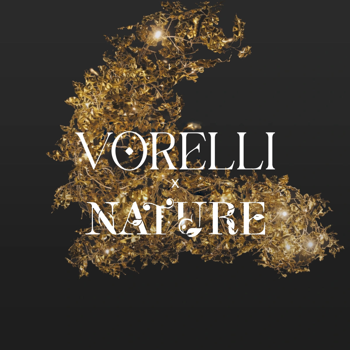 VORELLI® x Nature lighting collection — branching chandelier with leaf-like details.