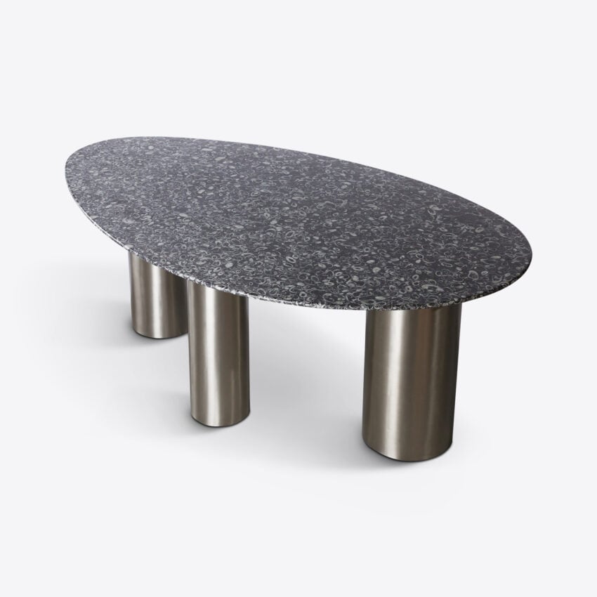 Nisha Fossil Black Marble Dining Table dining table view 6