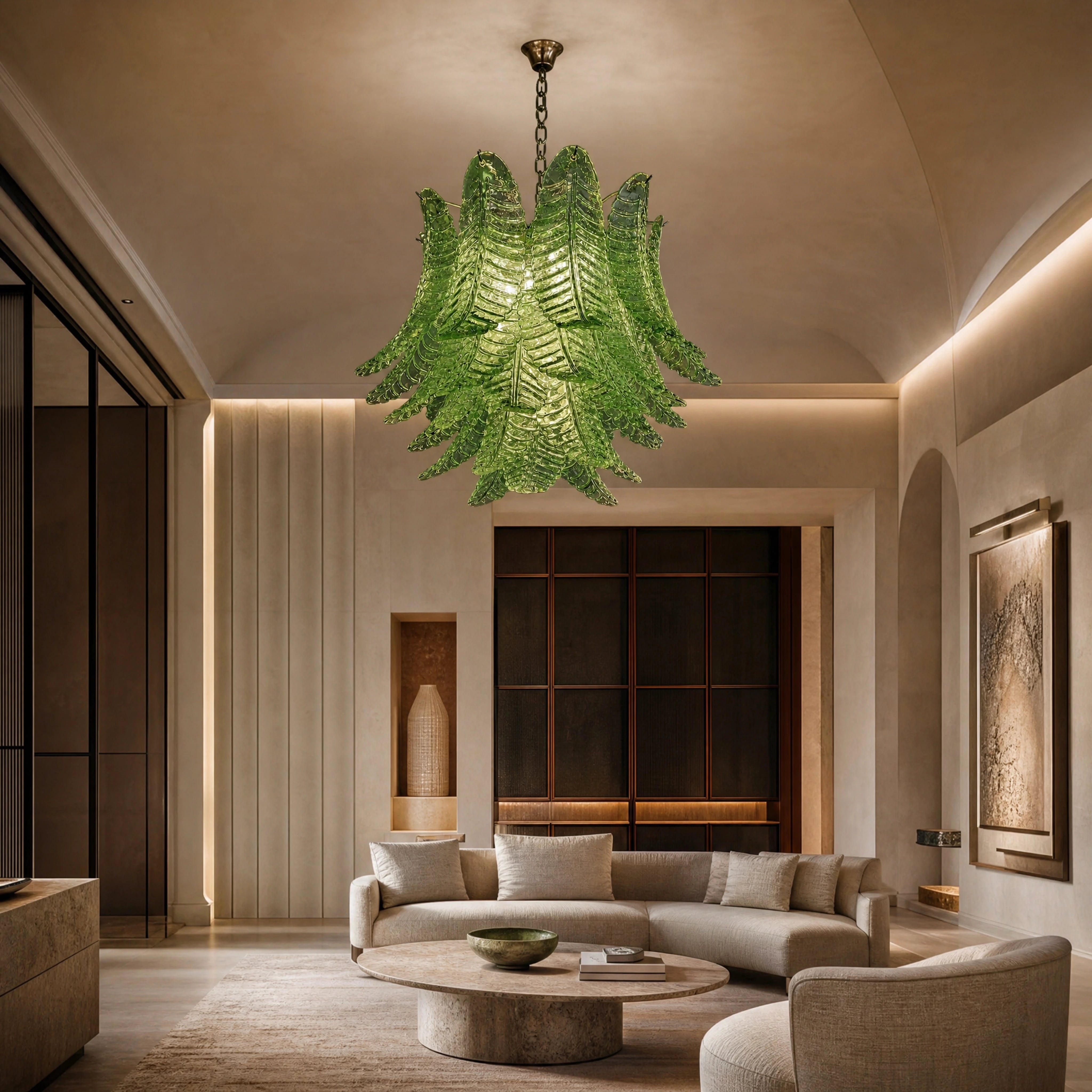 Ischia Felci Murano Glass Circular Chandelier luxury hospitality interior lifestyle image by VORELLI
