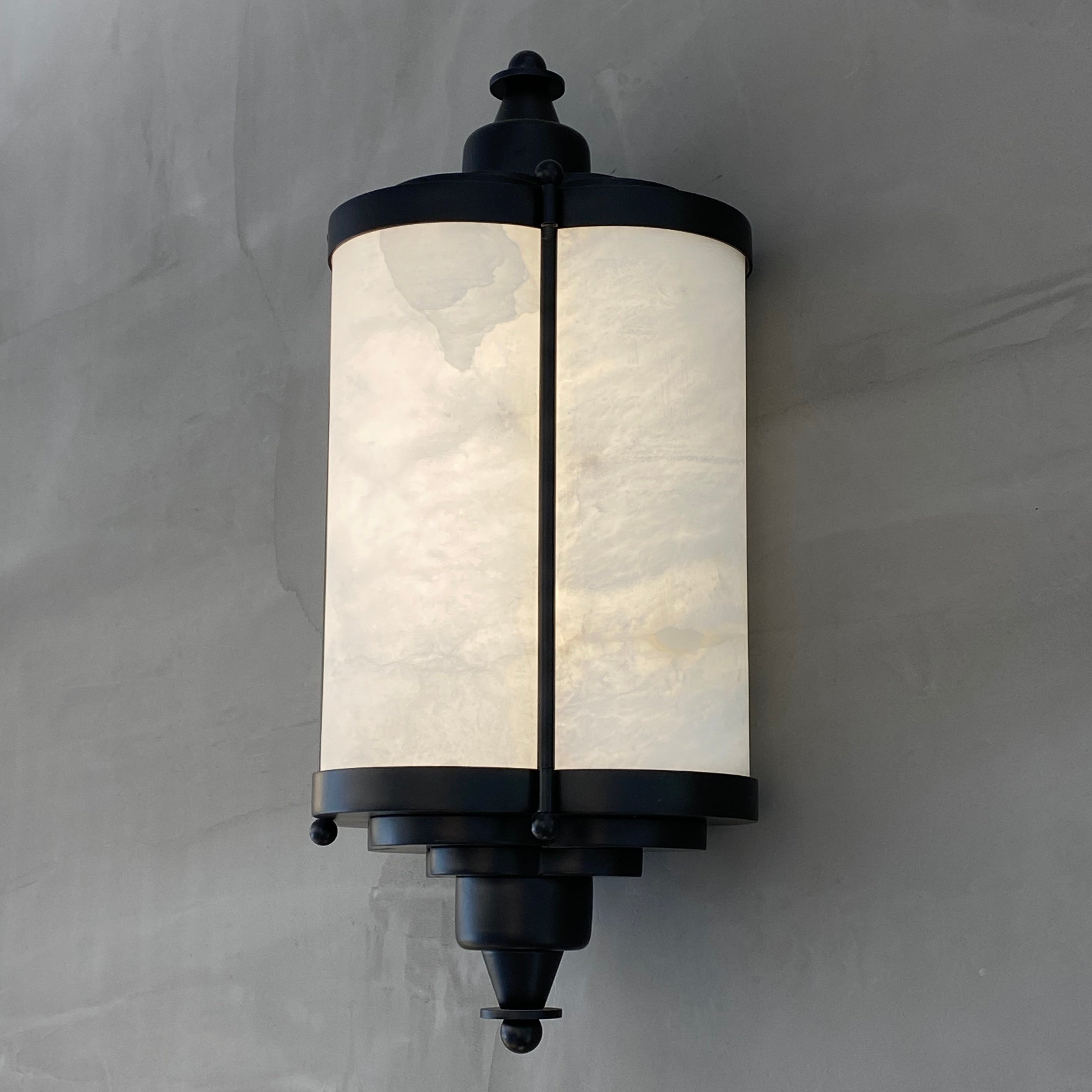 VORELLI® Palmar traditional marble wall light installed in refined interior creating soft diffused illumination