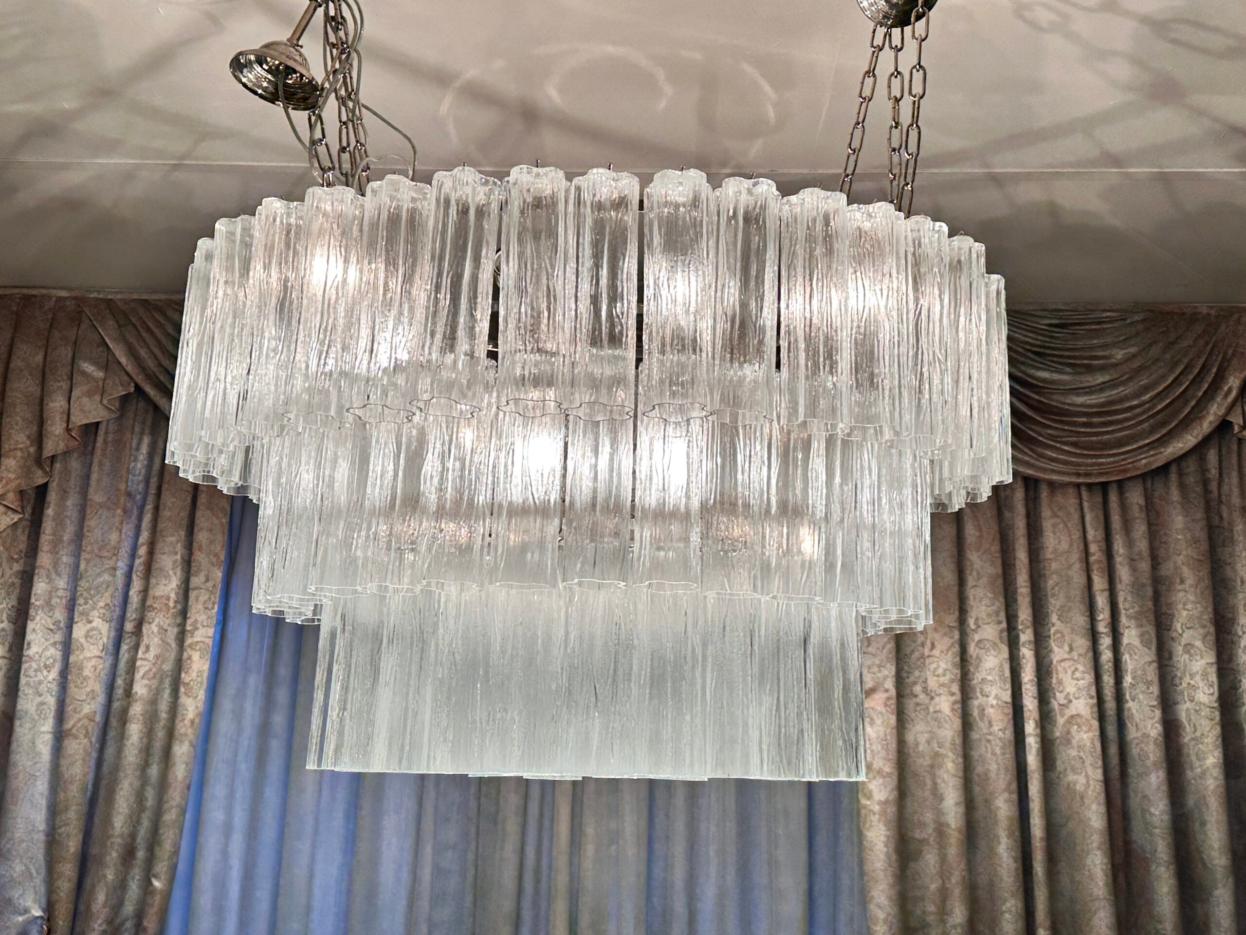 VORELLI Perla Tronchi Murano Glass Rectangular Chandelier - Tronchi Murano Glass image 3