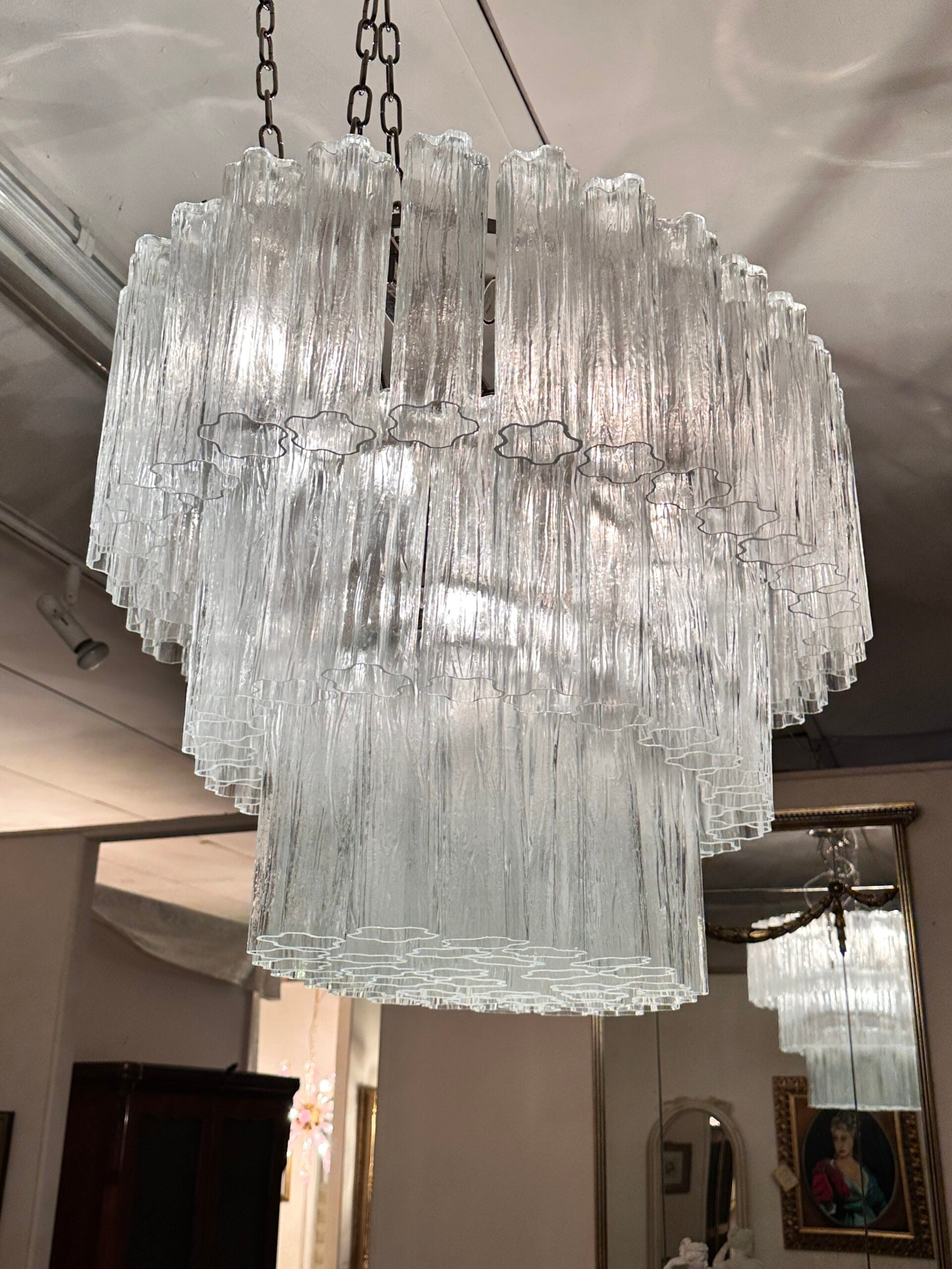 VORELLI Perla Tronchi Murano Glass Rectangular Chandelier - Tronchi Murano Glass image 5