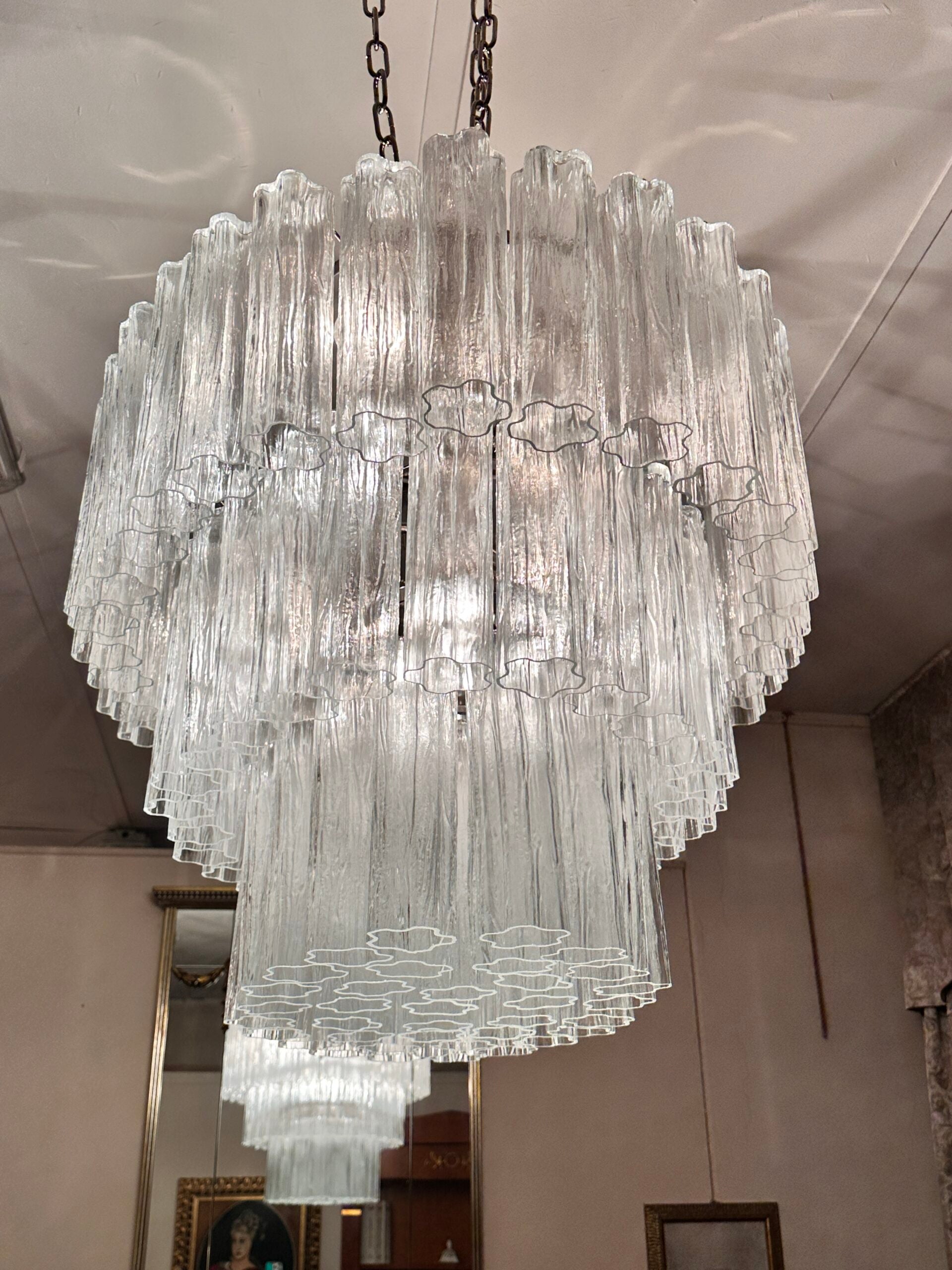 VORELLI Perla Tronchi Murano Glass Rectangular Chandelier - Tronchi Murano Glass image 6