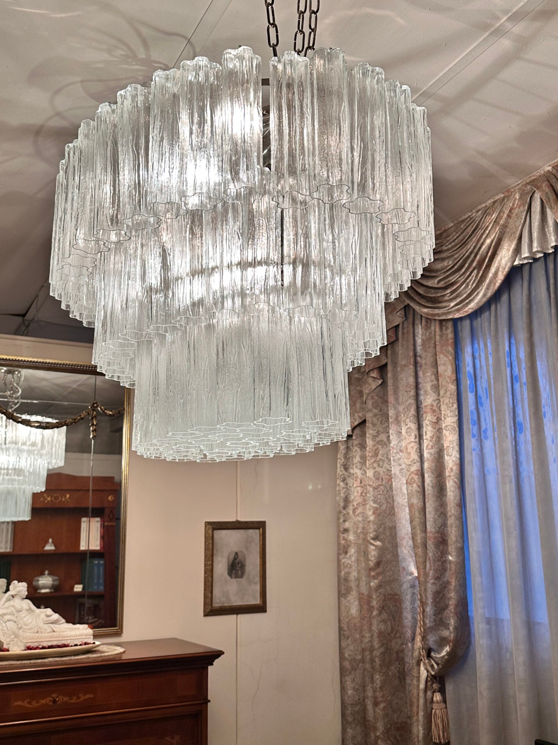 VORELLI Perla Tronchi Murano Glass Rectangular Chandelier - Tronchi Murano Glass image 7