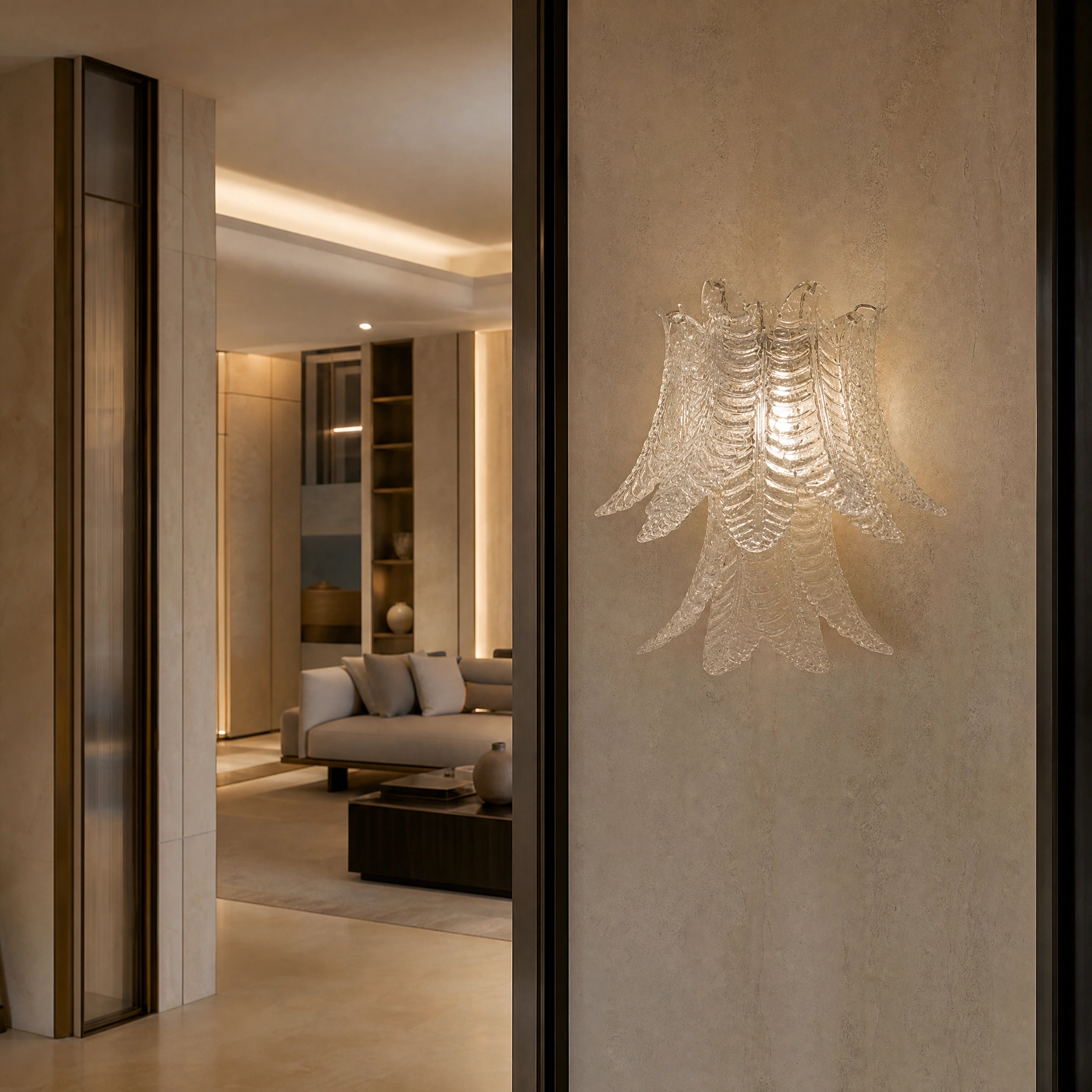 Pisa Felci Murano Glass Wall Light UHNW private residence luxury lifestyle image by VORELLI