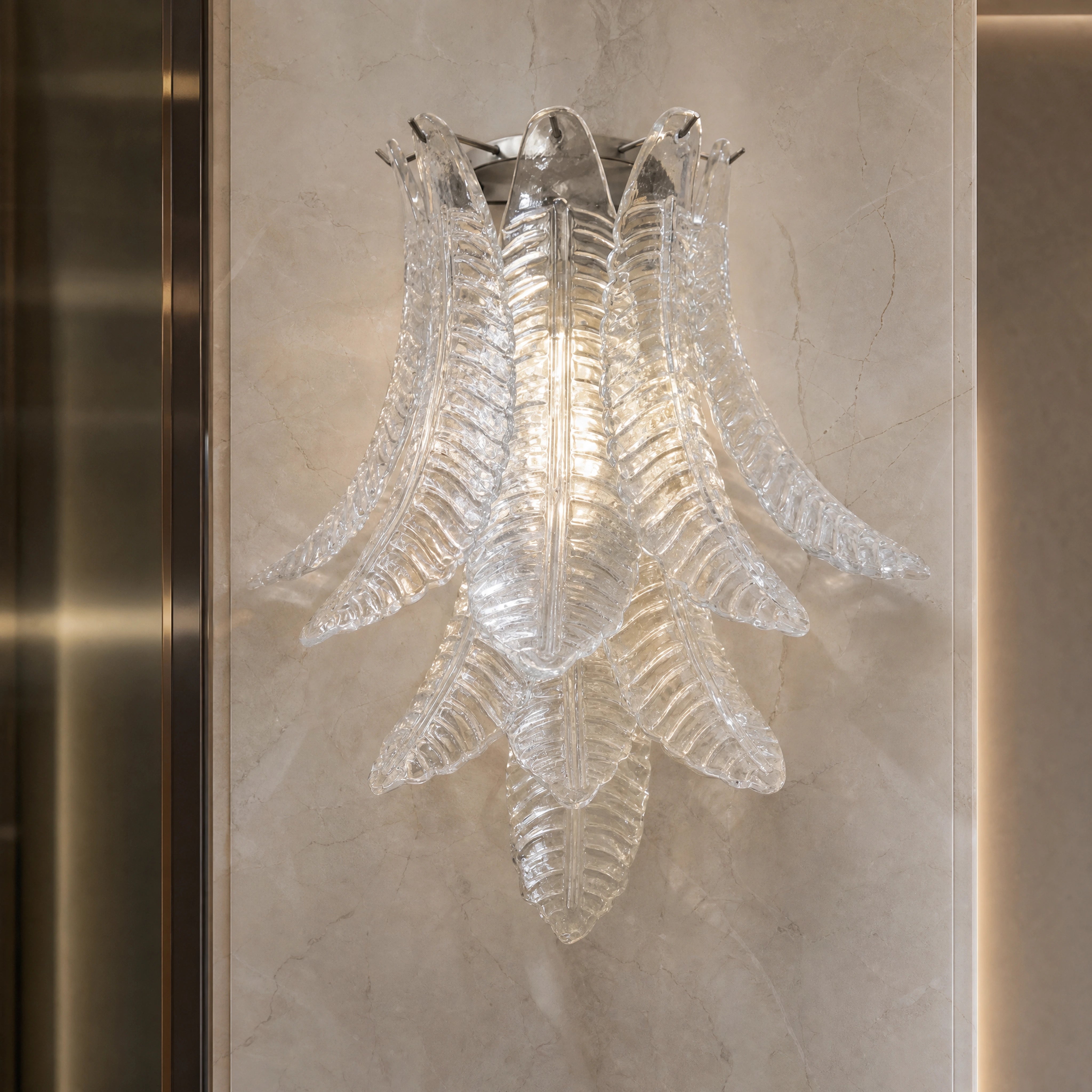 Milena Felci Murano Glass Wall Light close-up luxury lifestyle hero image by VORELLI