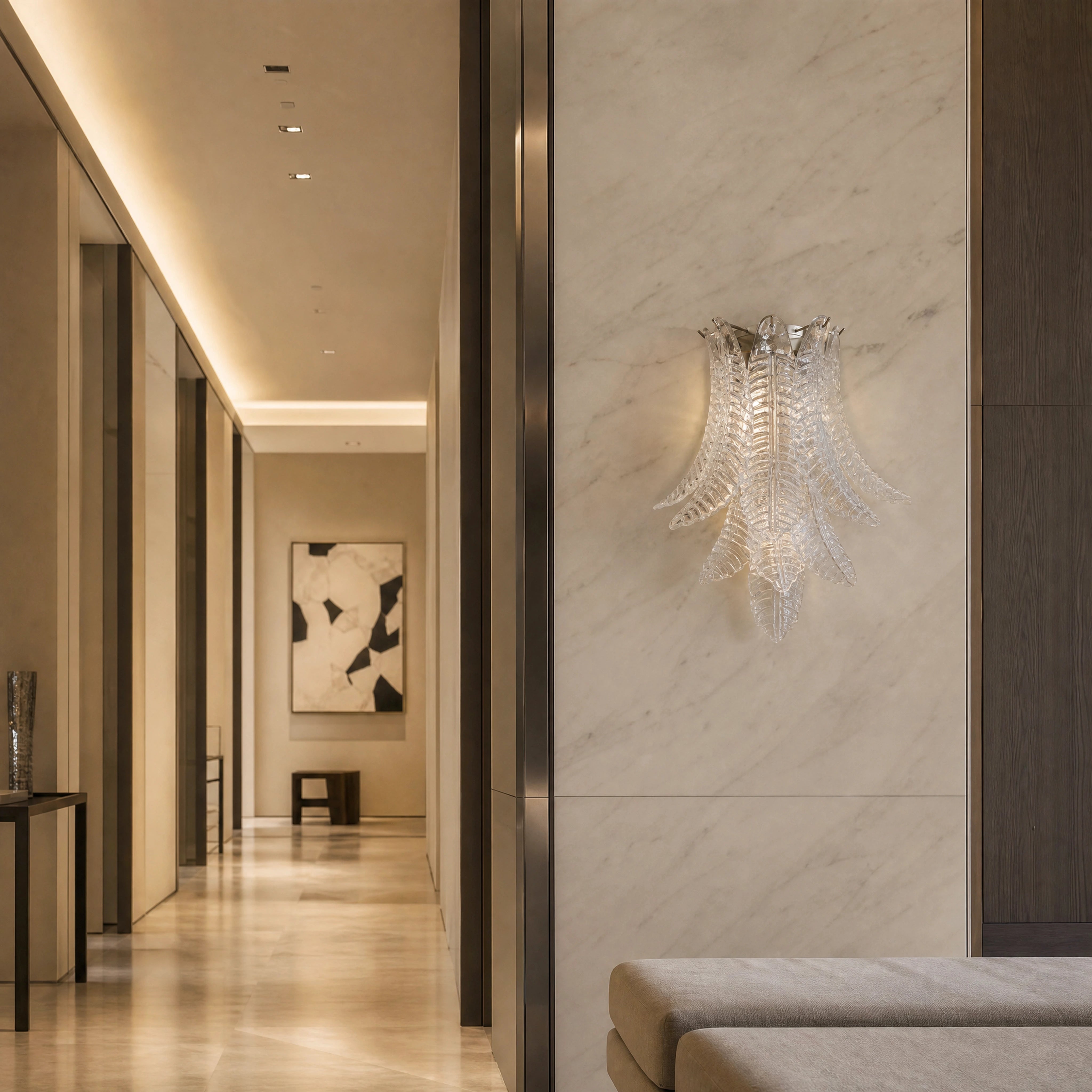Milena Felci Murano Glass Wall Light UHNW private residence luxury lifestyle image by VORELLI