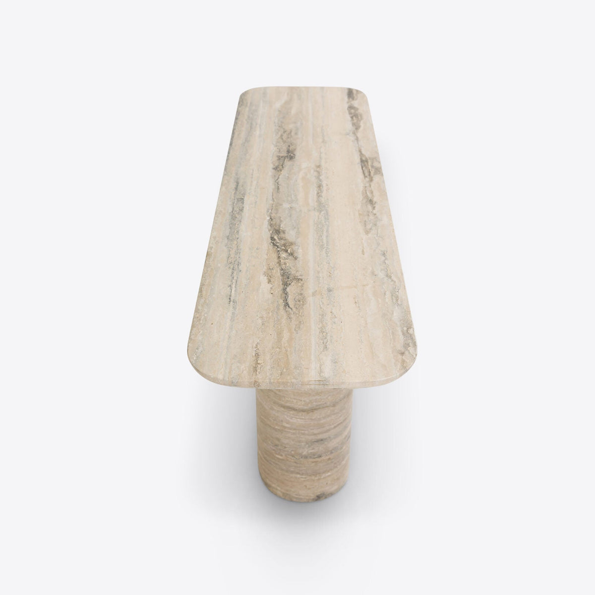 Posillano Silver Travertine Console console table view 6