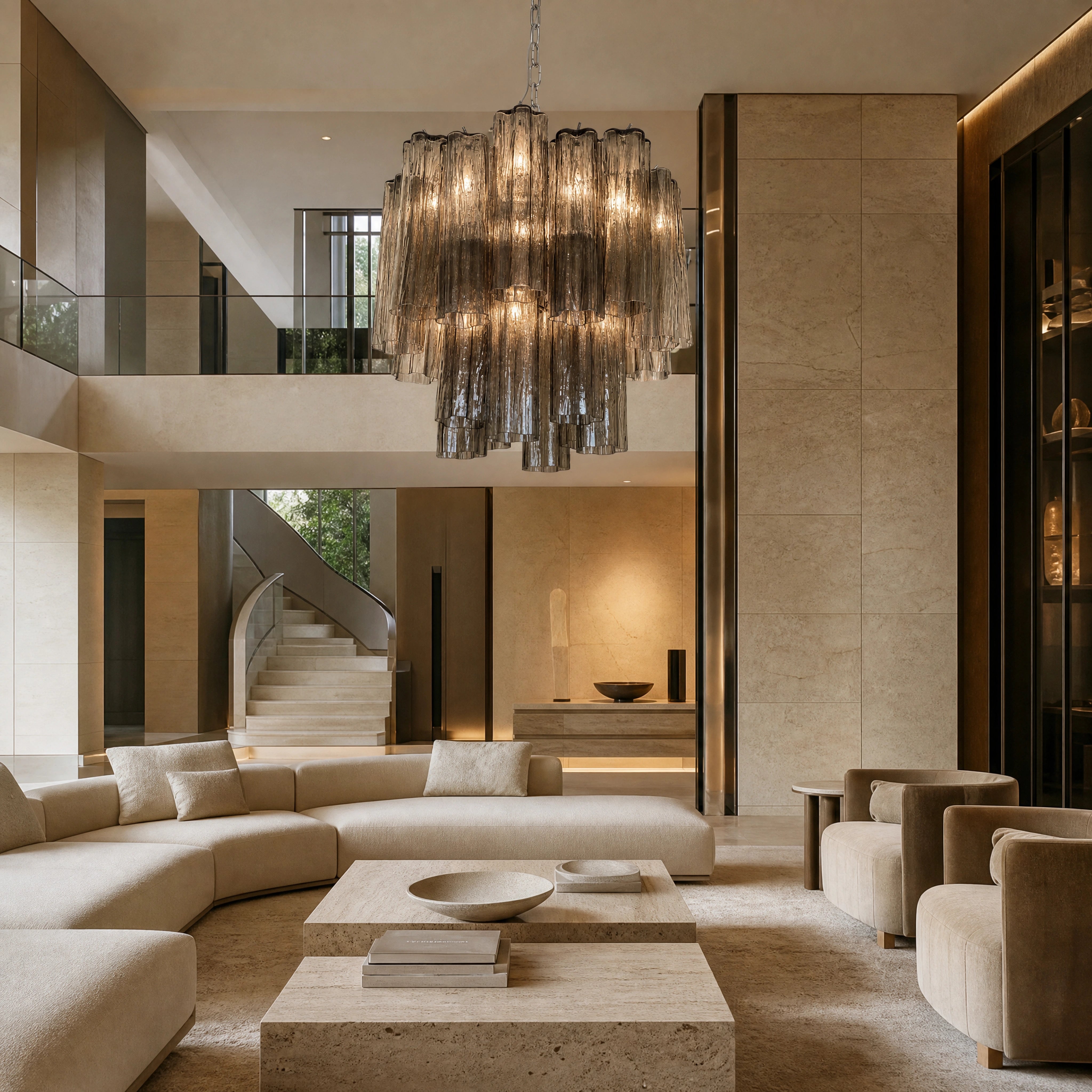 Renata Tronchi Murano Glass Circular Chandelier UHNW private residence luxury lifestyle image by VORELLI