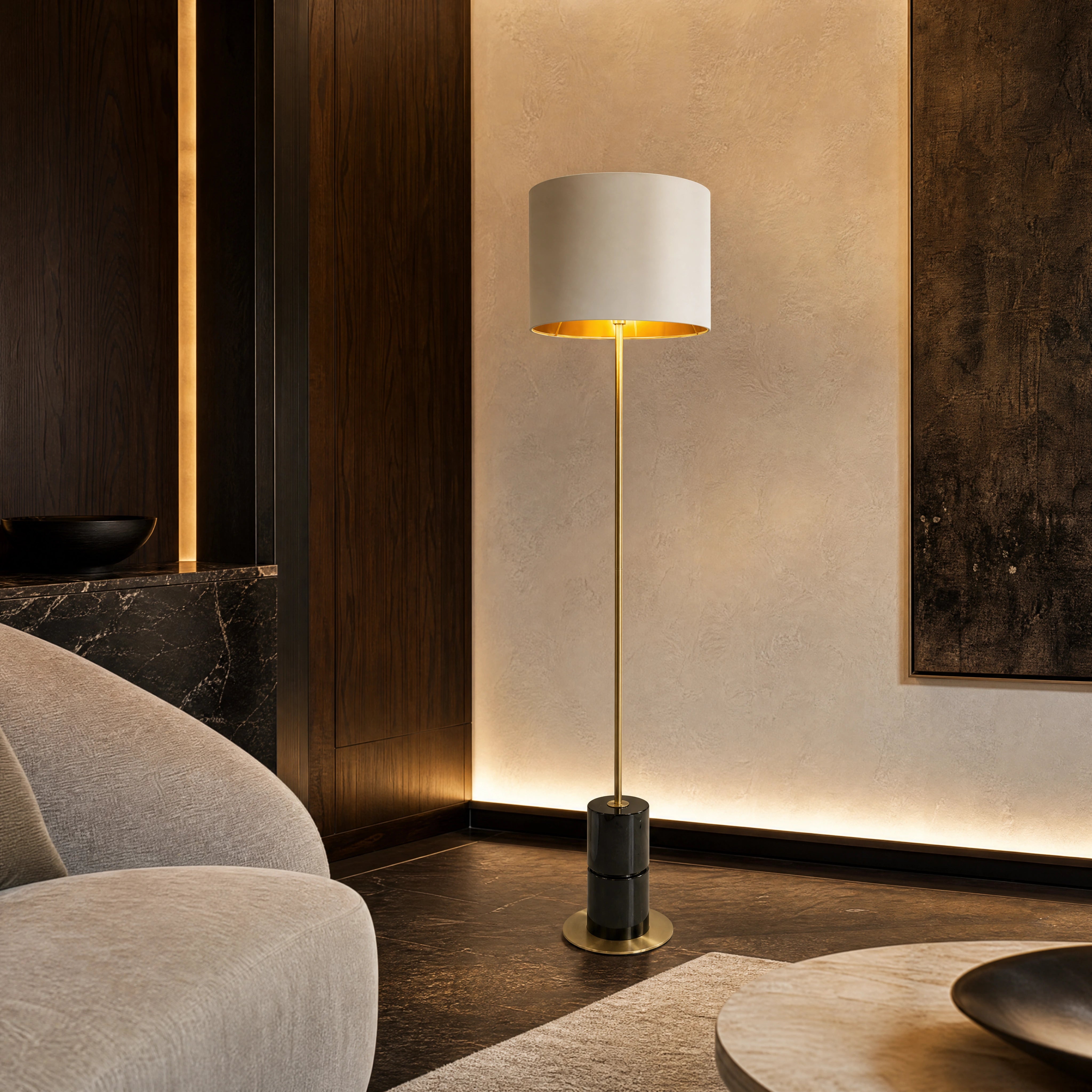 Revona Black Marble Base Floor Lamp luxury hospitality interior lifestyle image by VORELLI