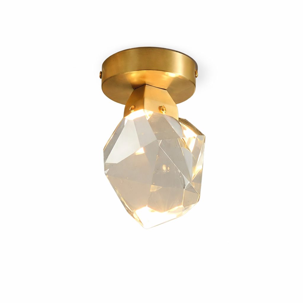 VORELLI Runtz ceiling light casting a warm, sophisticated glow, creating an intimate mood with its precision-crafted crystal spheres.