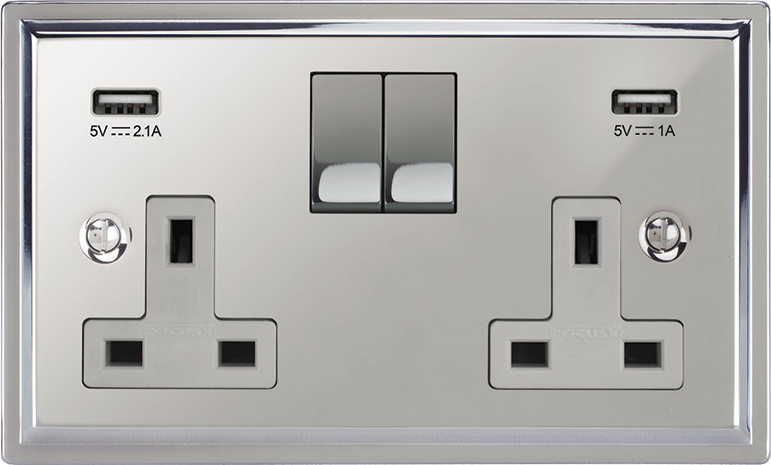 Sheraton Double Socket + USB by VORELLI, a refined luxury lighting for luxury residential and project interiors.