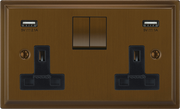 Sheraton Double Socket + USB by VORELLI, a refined luxury lighting for luxury residential and project interiors.