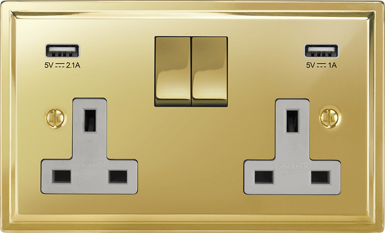 Sheraton Double Socket + USB by VORELLI, a refined luxury lighting for luxury residential and project interiors.