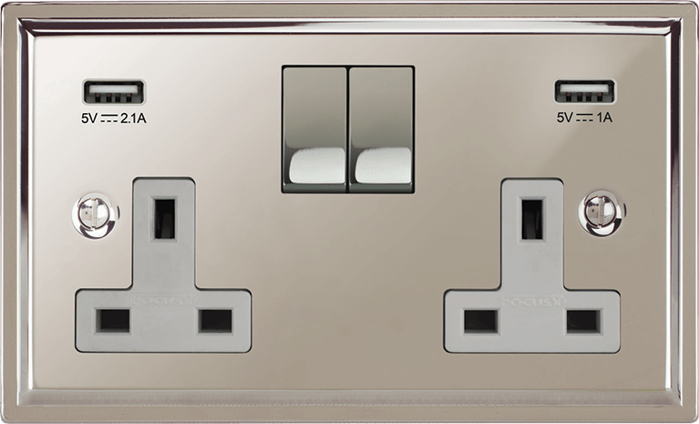 Sheraton Double Socket + USB by VORELLI, a refined luxury lighting for luxury residential and project interiors.