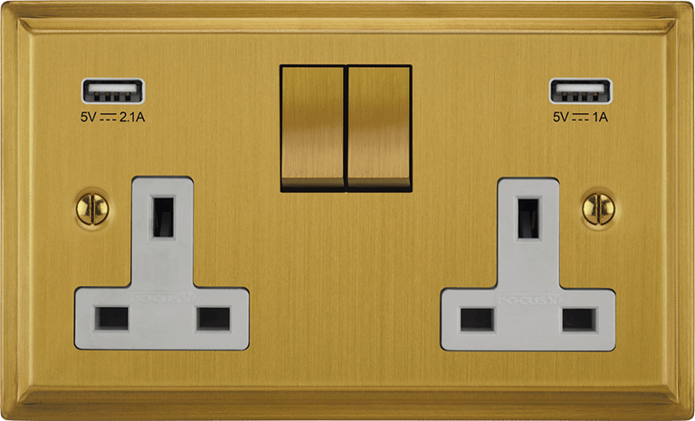 Sheraton Double Socket + USB by VORELLI, a refined luxury lighting for luxury residential and project interiors.