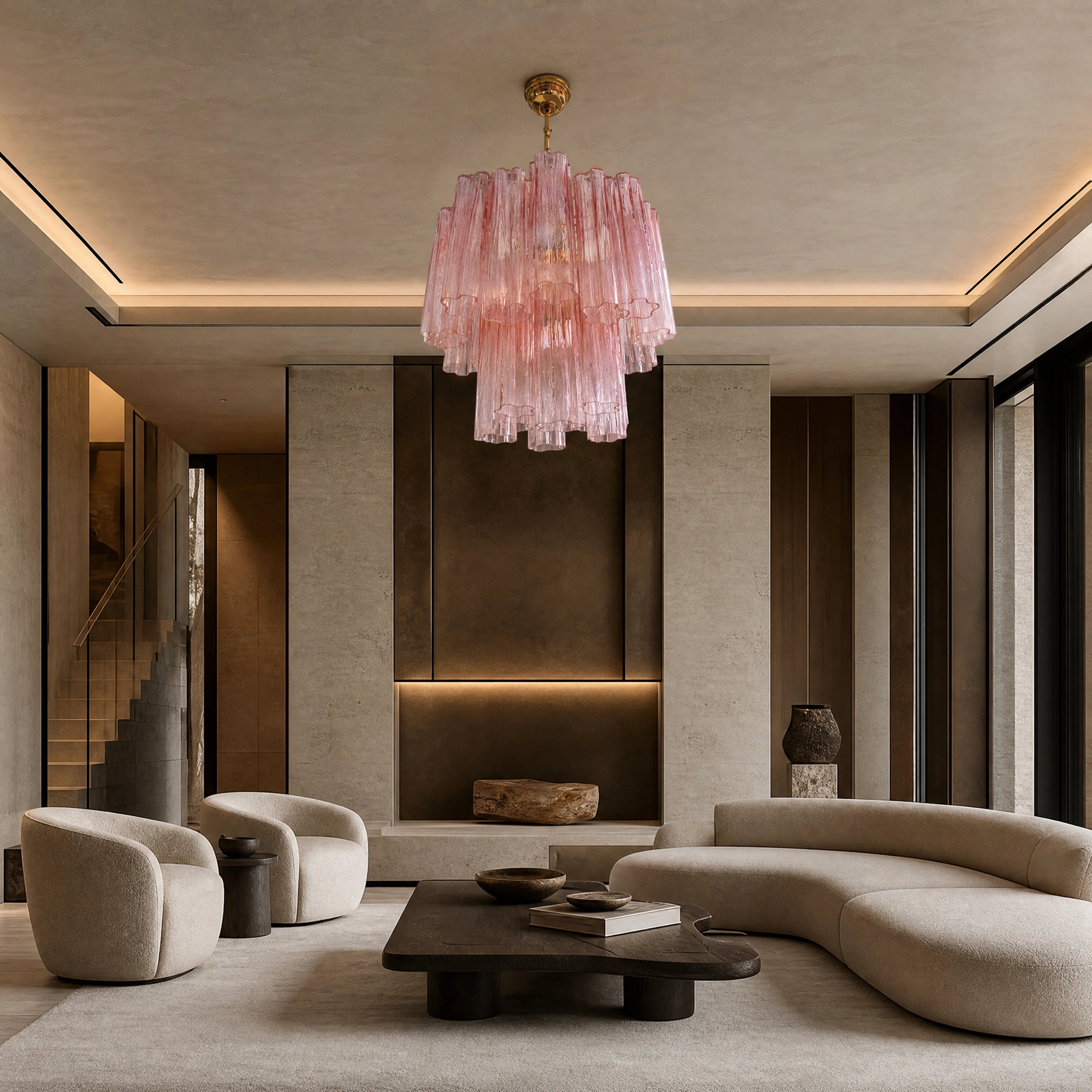 Silvana Tronchi Murano Glass Circular Chandelier UHNW private residence luxury lifestyle image by VORELLI