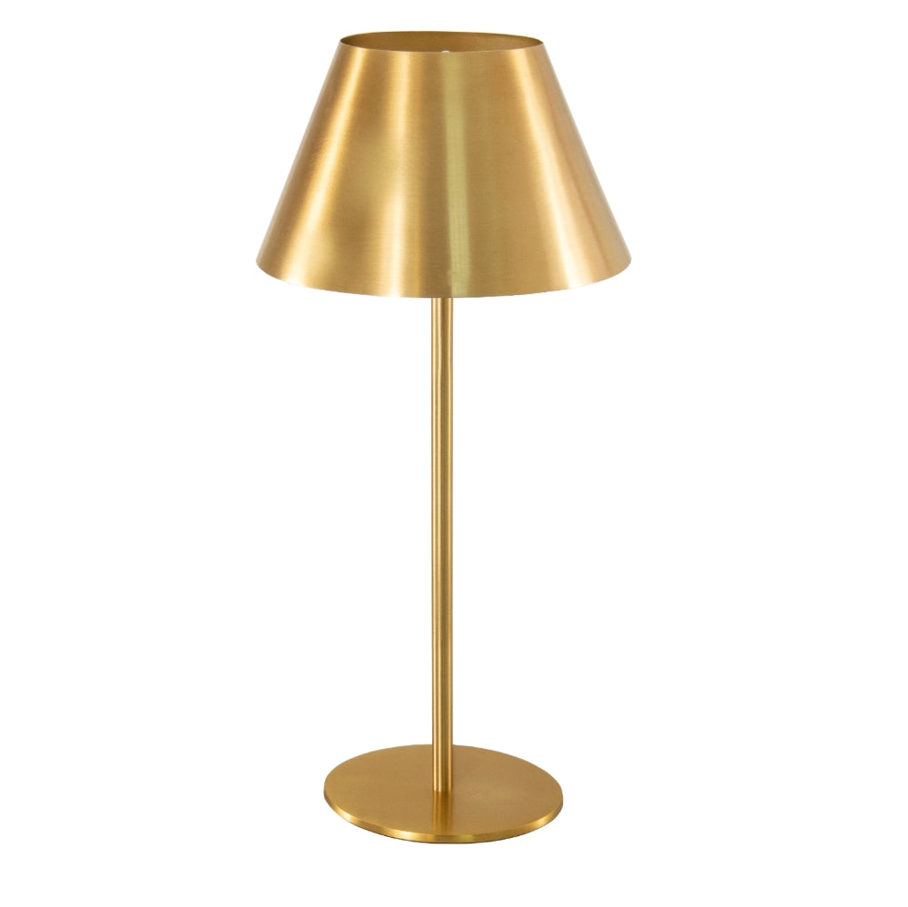 VORELLI® Solvane tall antique brass tapered table lamp