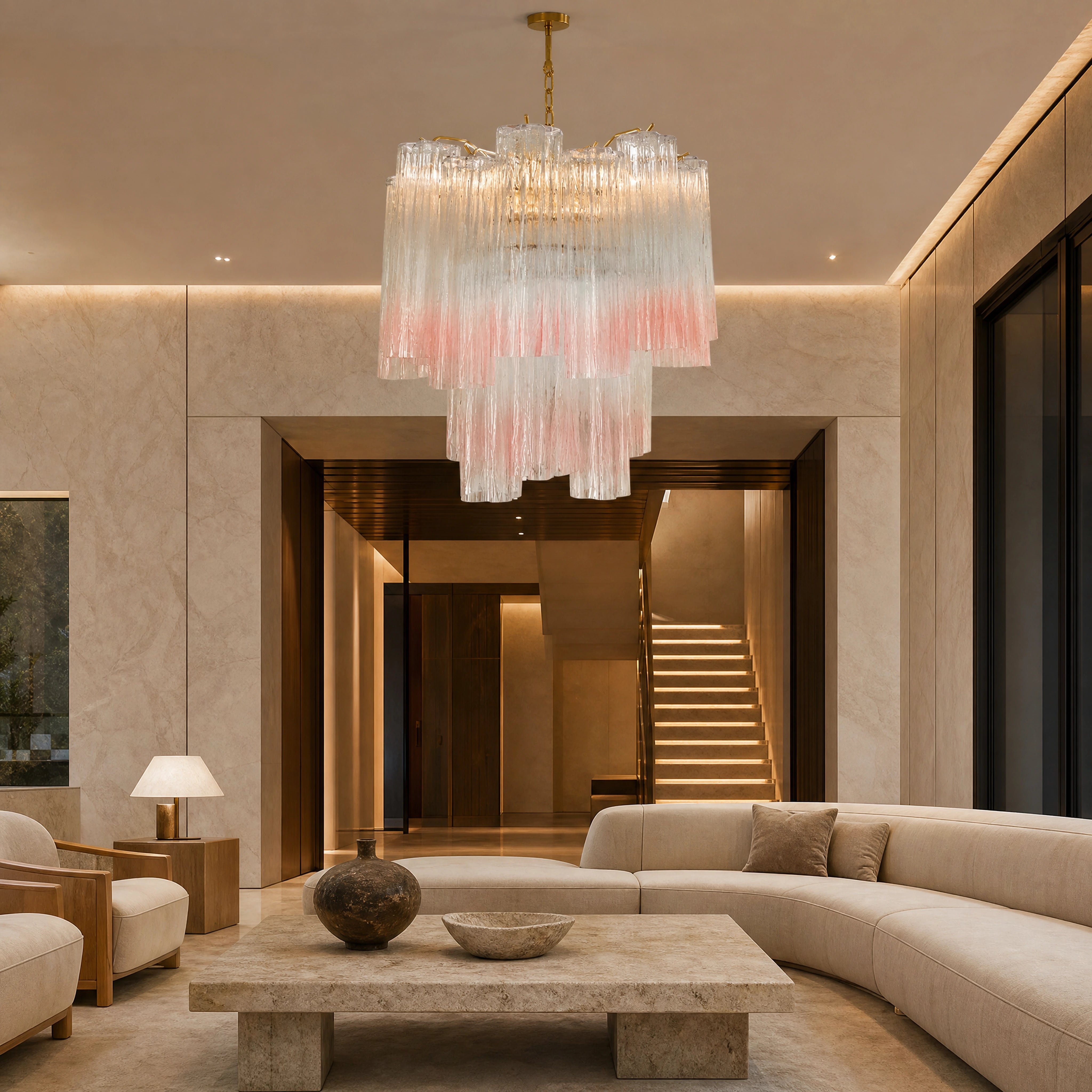 Tatiana Tronchi Murano Glass Circular Chandelier UHNW private residence luxury lifestyle image by VORELLI