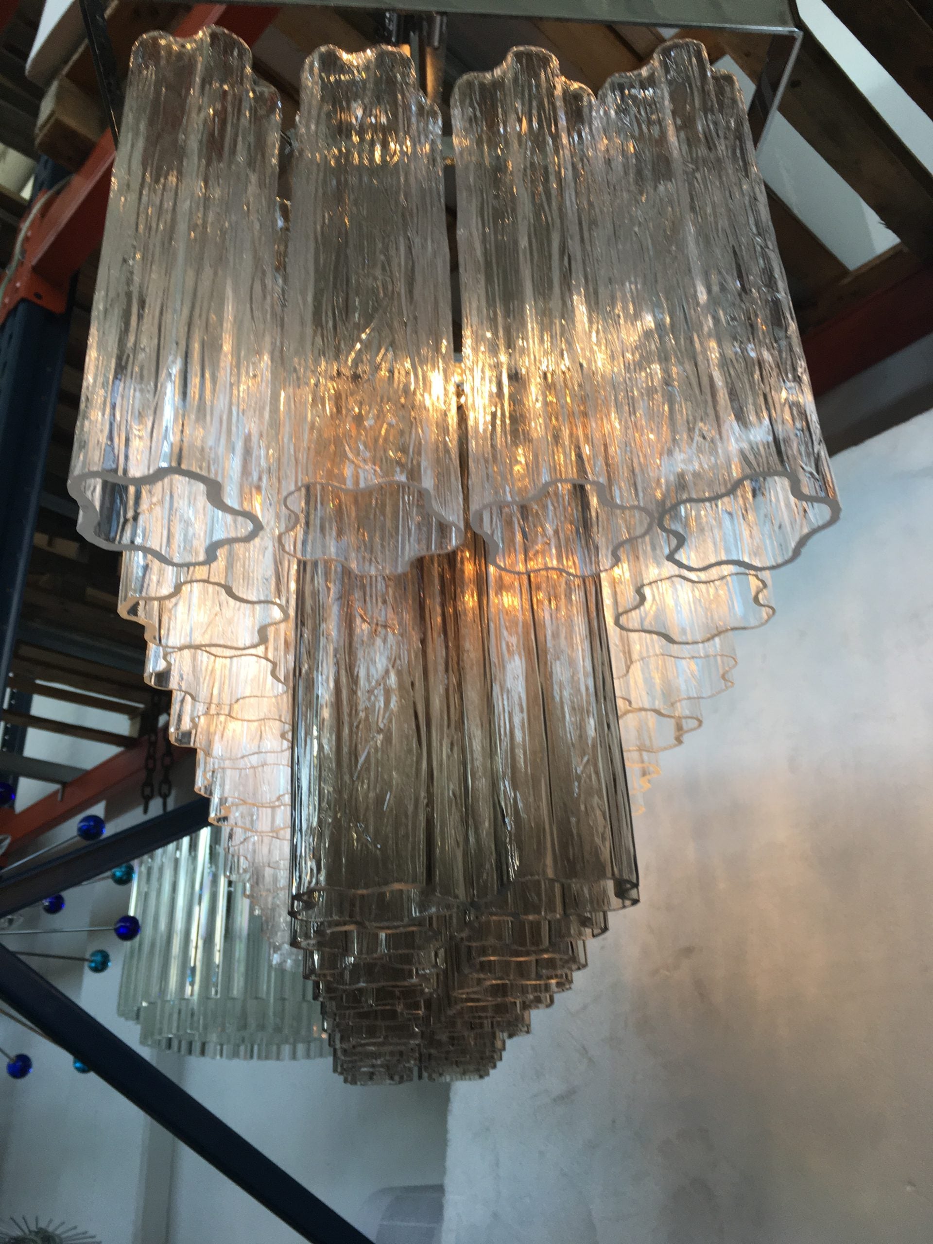 VORELLI Valeria Tronchi Murano Glass Rectangular Chandelier - Tronchi Murano Glass image 4