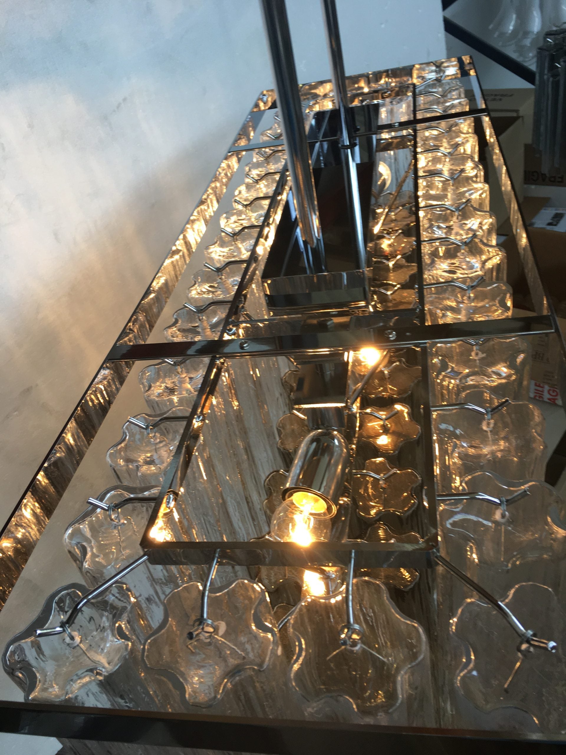 VORELLI Valeria Tronchi Murano Glass Rectangular Chandelier - Tronchi Murano Glass image 3