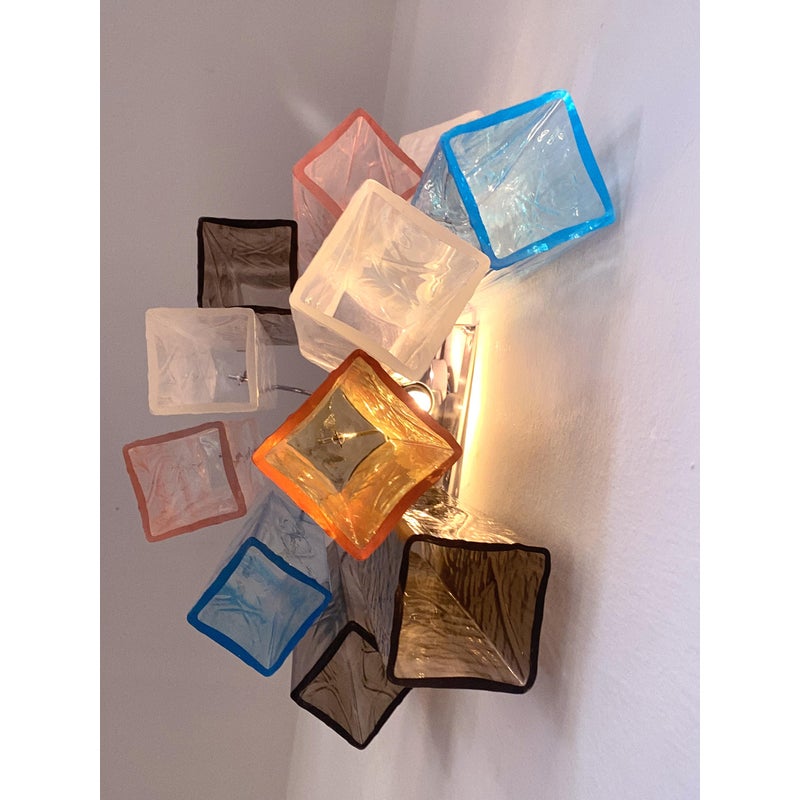 VORELLI Varese Squares Murano Glass Wall Light - Squares Murano Glass image 2