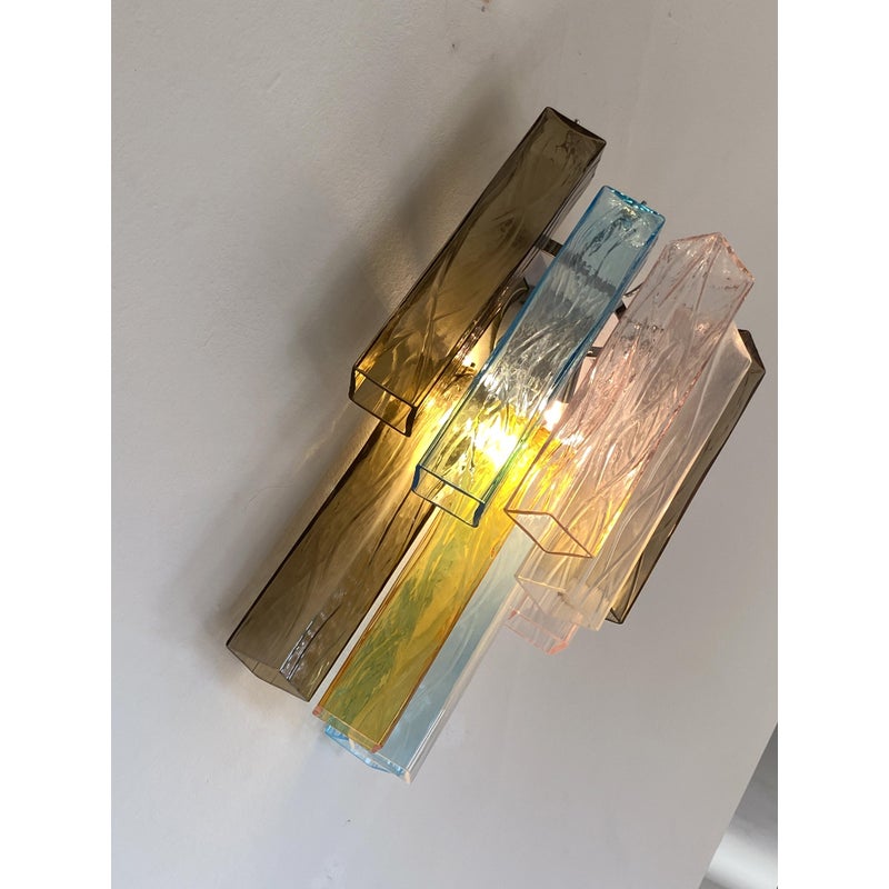 VORELLI Varese Squares Murano Glass Wall Light - Squares Murano Glass image 8