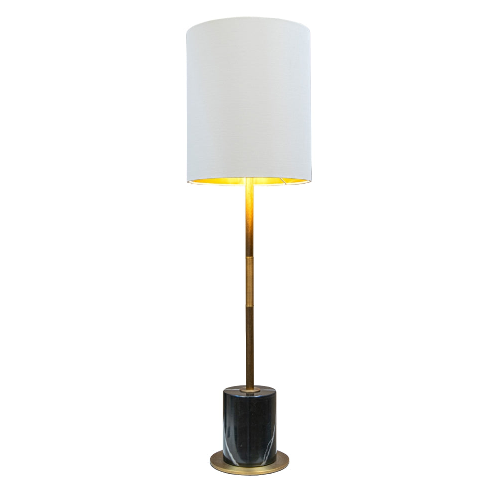 VORELLI® Velmoro brass table lamp with black marble base