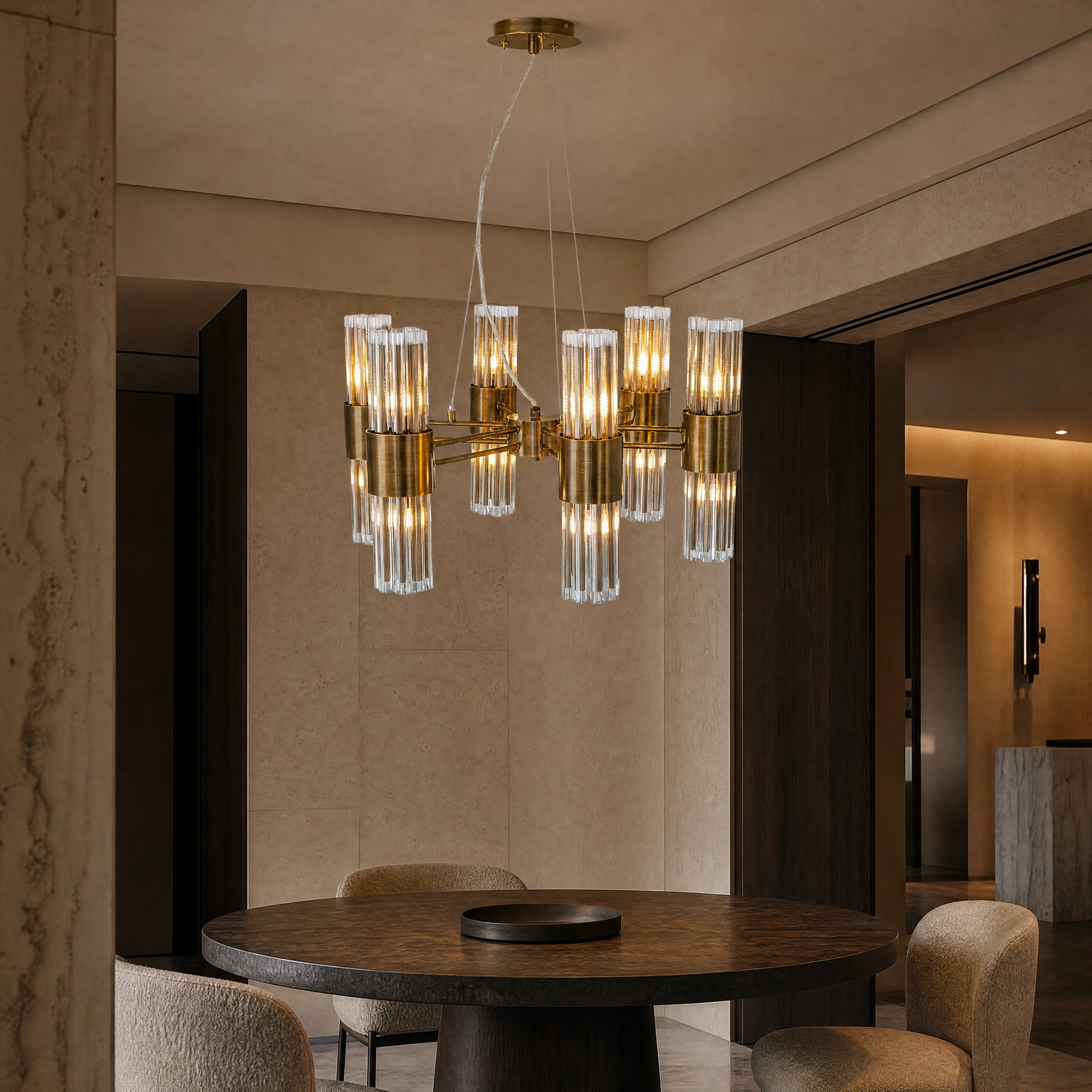 Victoria Circular Chandelier II UHNW private residence luxury lifestyle image by VORELLI