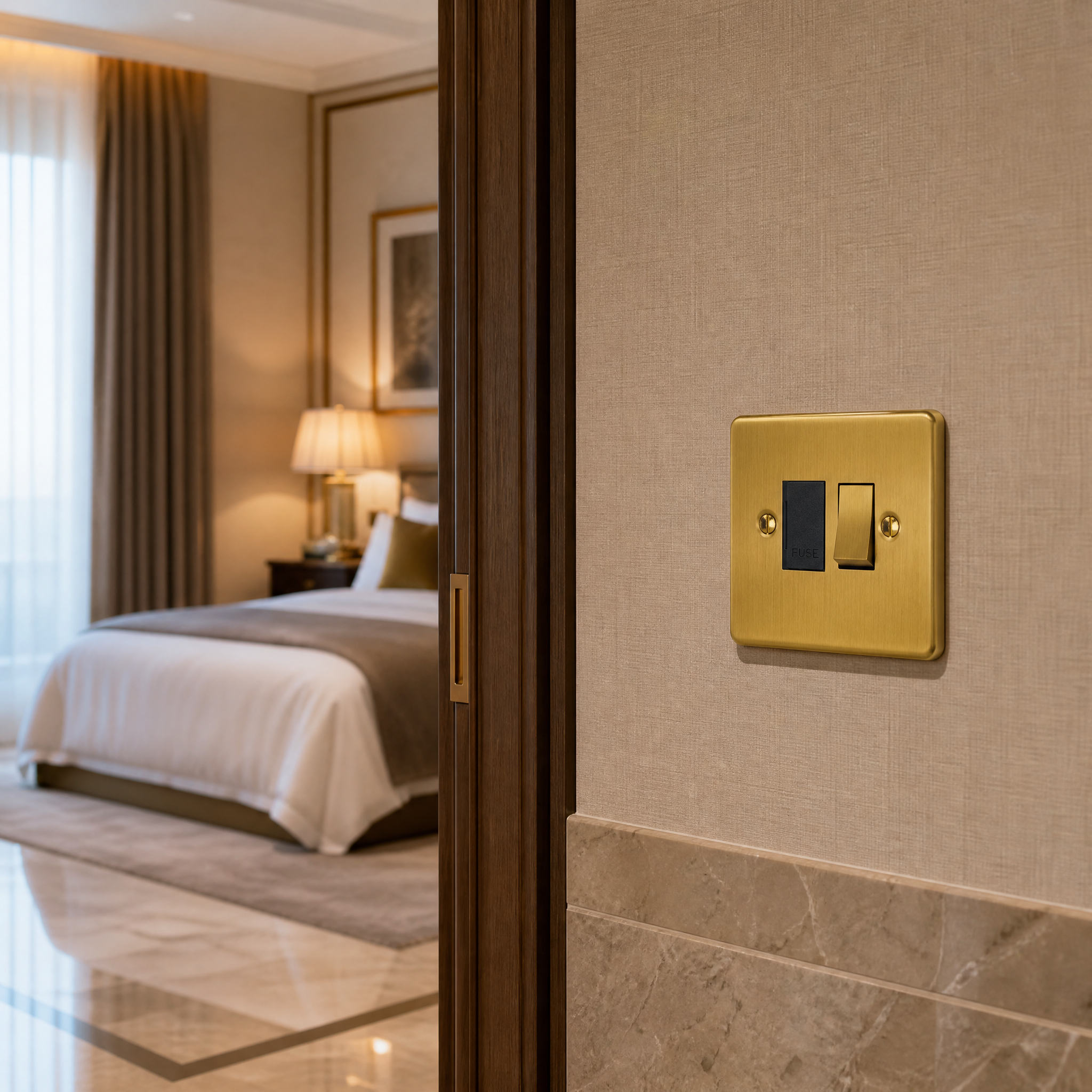 Elegant Victorian fuse spur displayed within a luxury hospitality hotel suite decor.