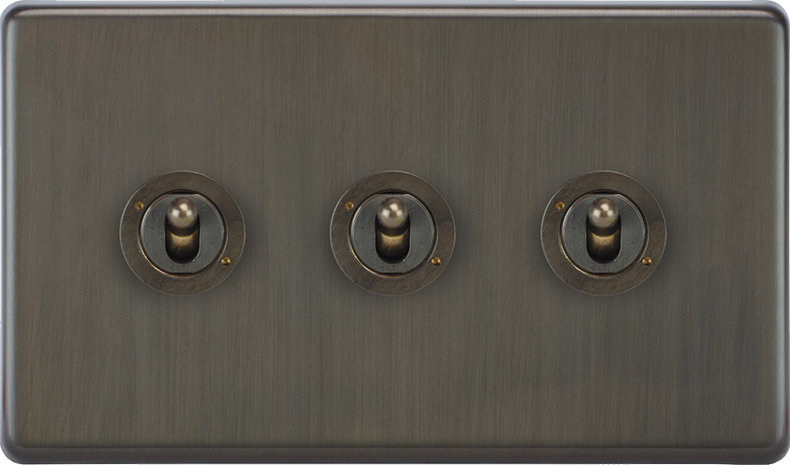 VORELLI Victorian toggle switch shown in a minimalist modern living space.