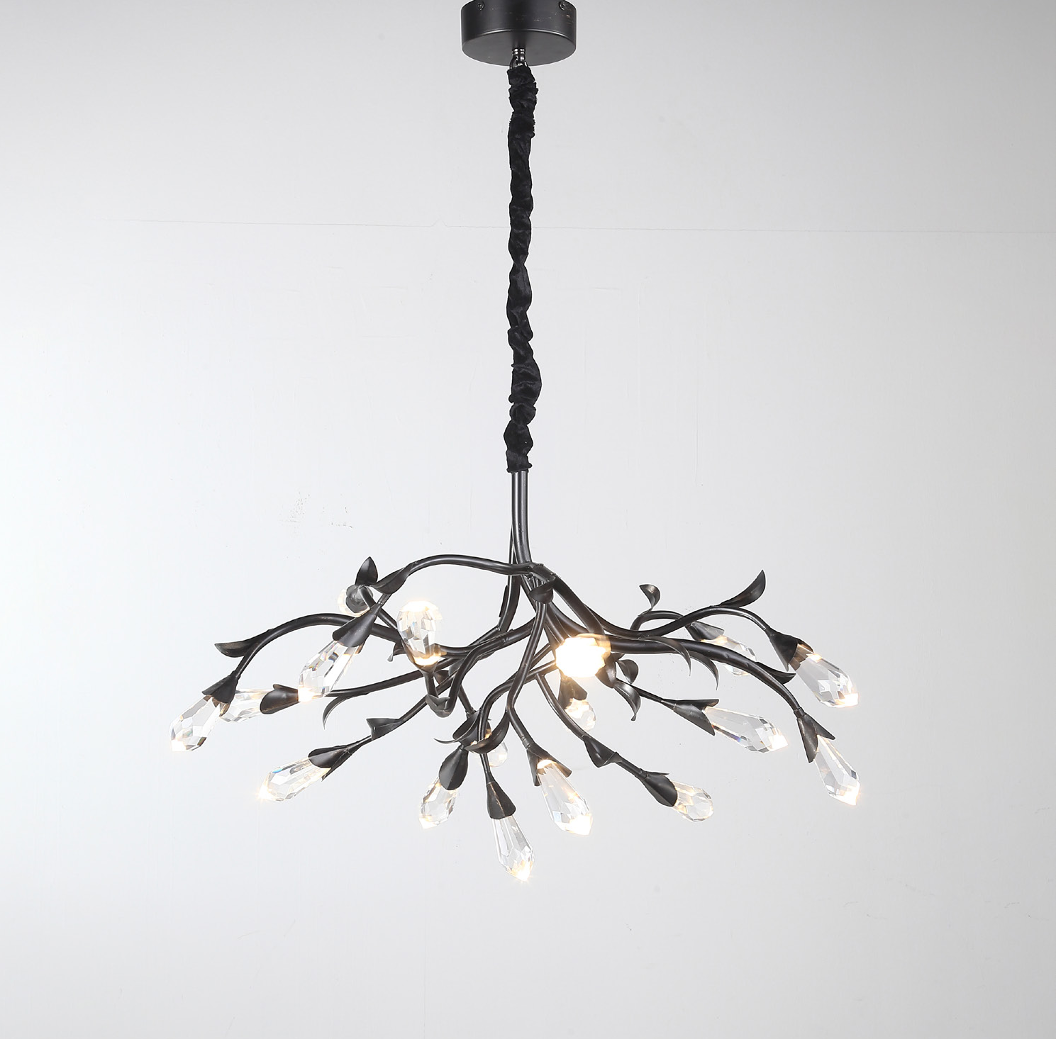 VORELLI® Virella Pendant Light with diamond-cut crystal drops and a sculptural branch design, ideal for luxury interiors and modern statement lighting.

