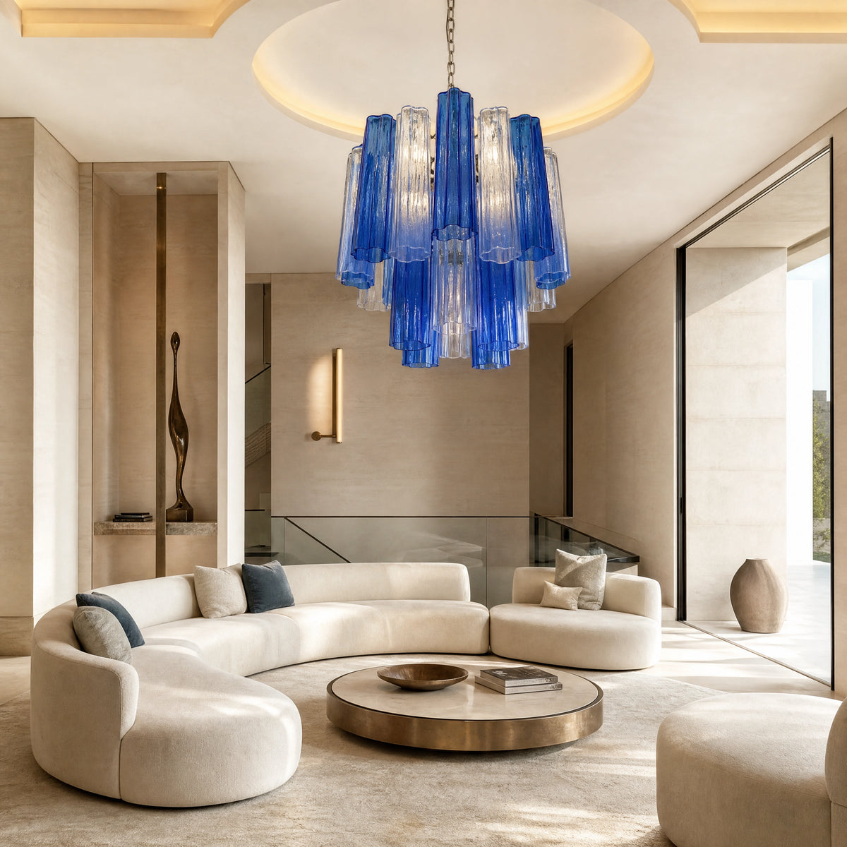 Viviana Tronchi Murano Glass Circular Chandelier UHNW private residence luxury lifestyle image by VORELLI